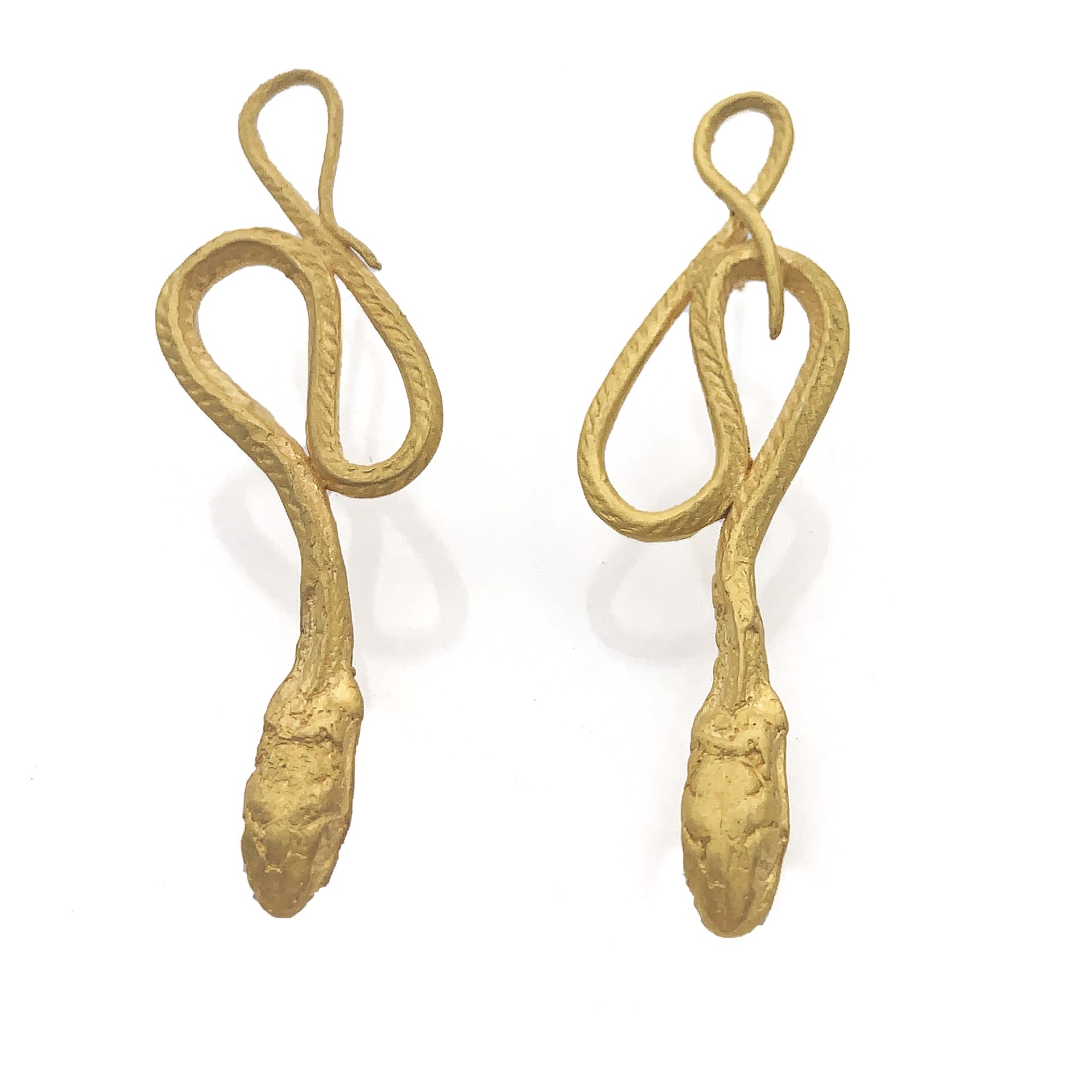 Gold Serpentine Earrings by Anna Johnson