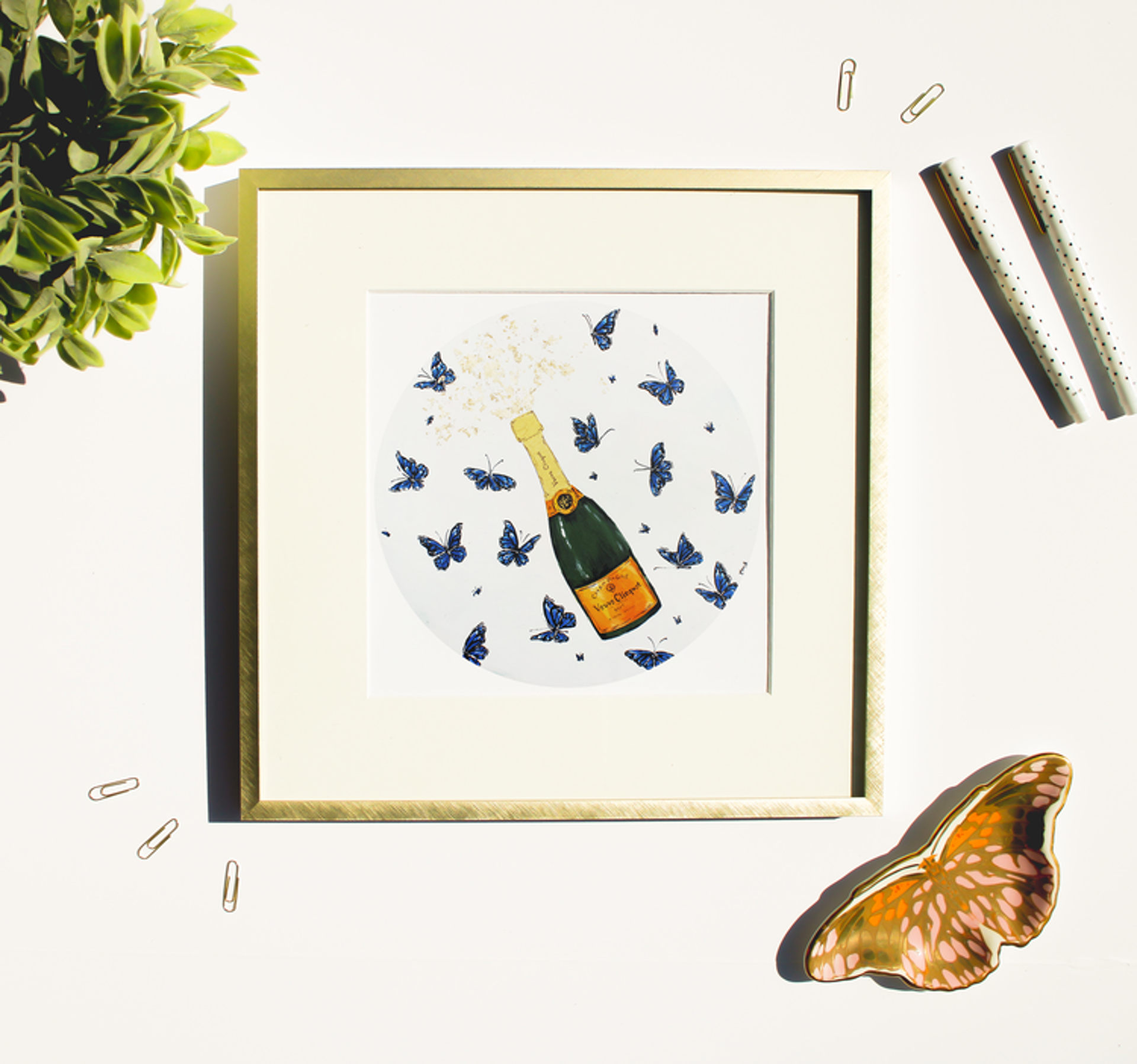 Veuve Clicquot with Butterflies Inv. # 2 by Cora Barhorst