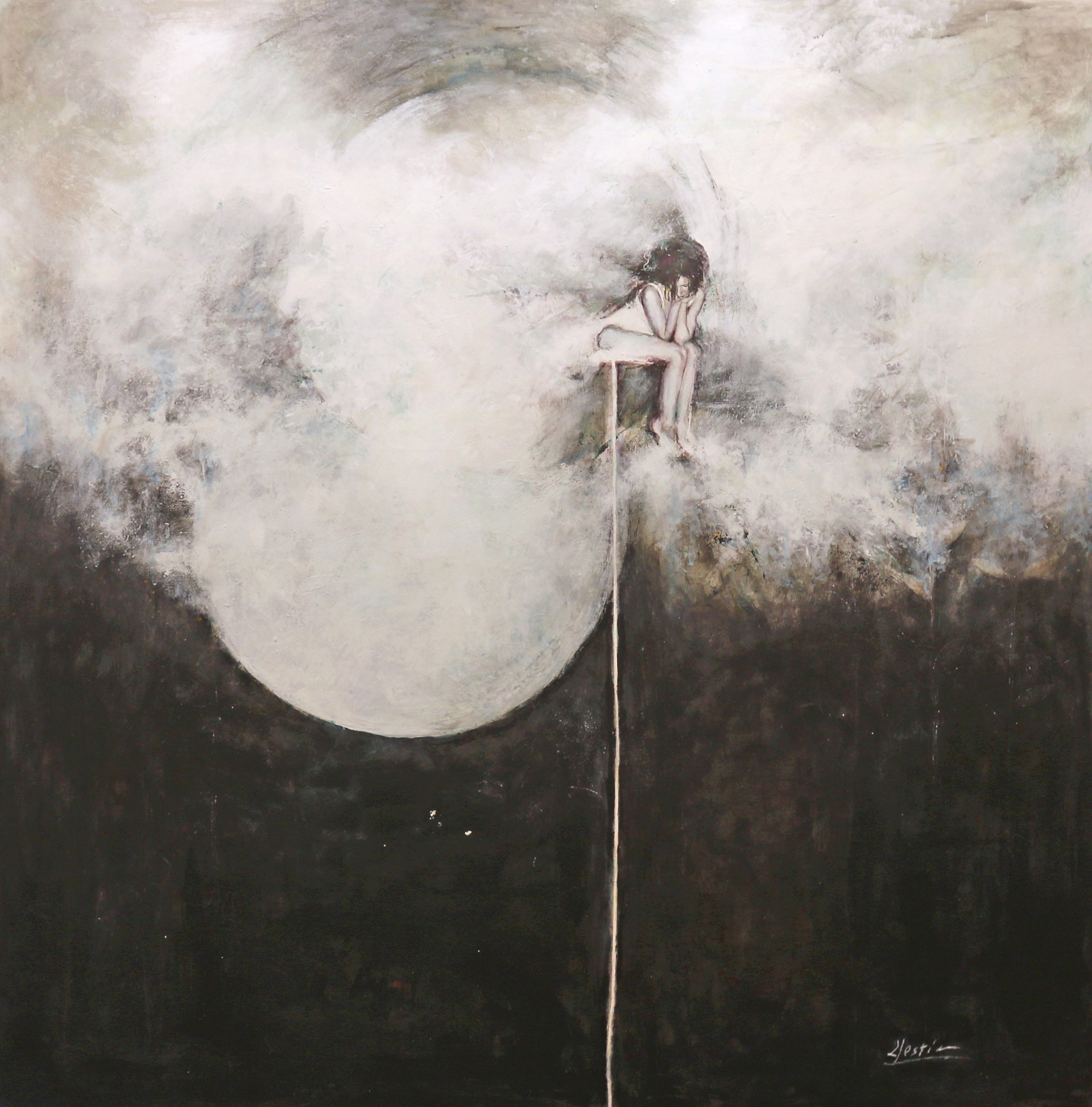 Untitled - Woman & Moon by Ana Llestin