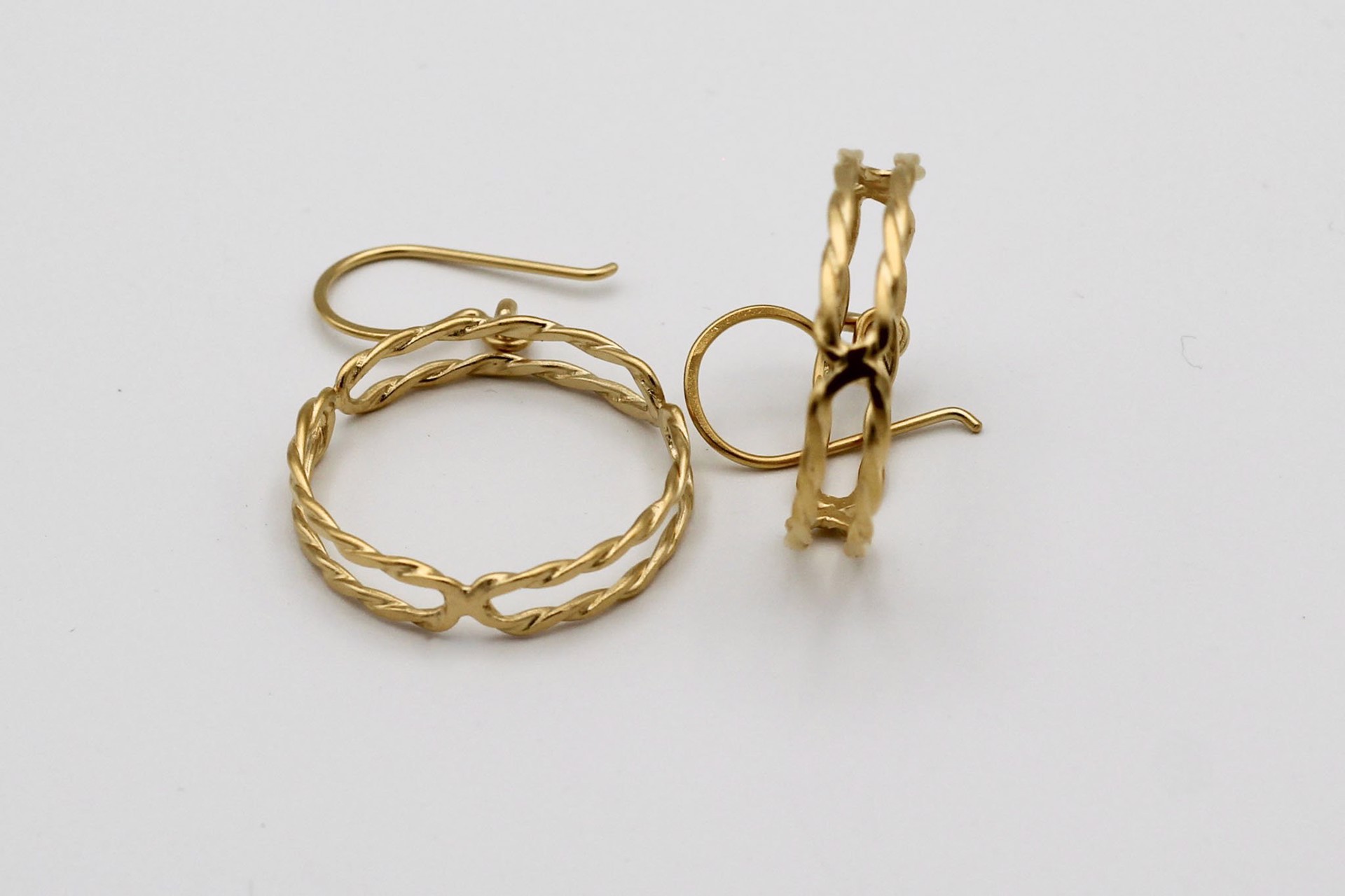 Gold Twisted Link Hoops by Emily Maija Rogstad