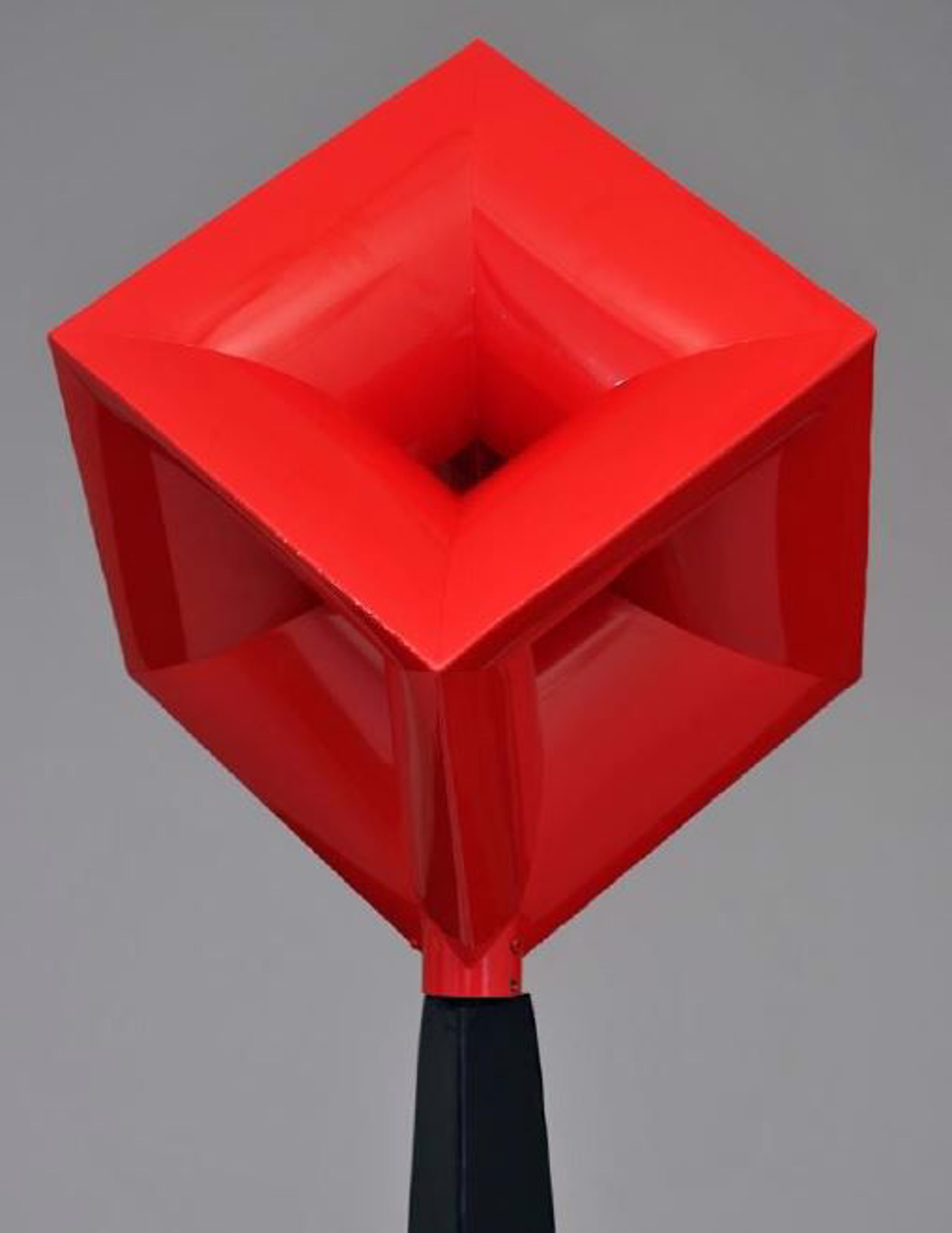 Red Imploding Cube (20"") by John Simms