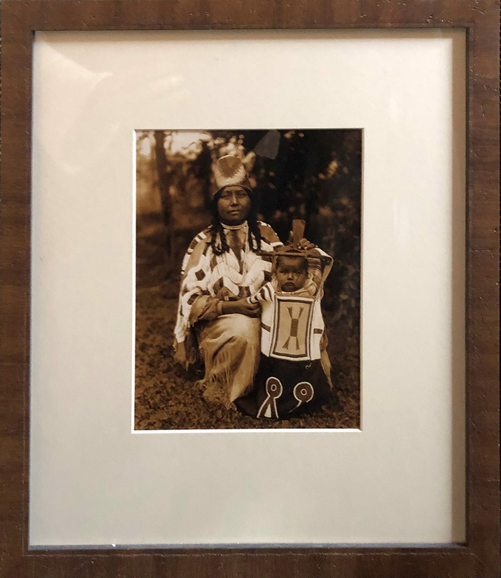 Native American Woman and Baby in Regalia by Edward S Curtis