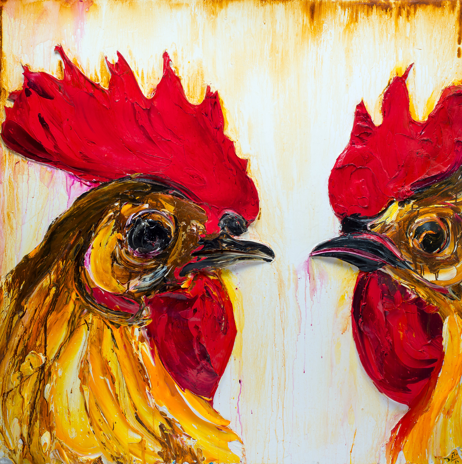 Roosters by JUSTIN GAFFREY