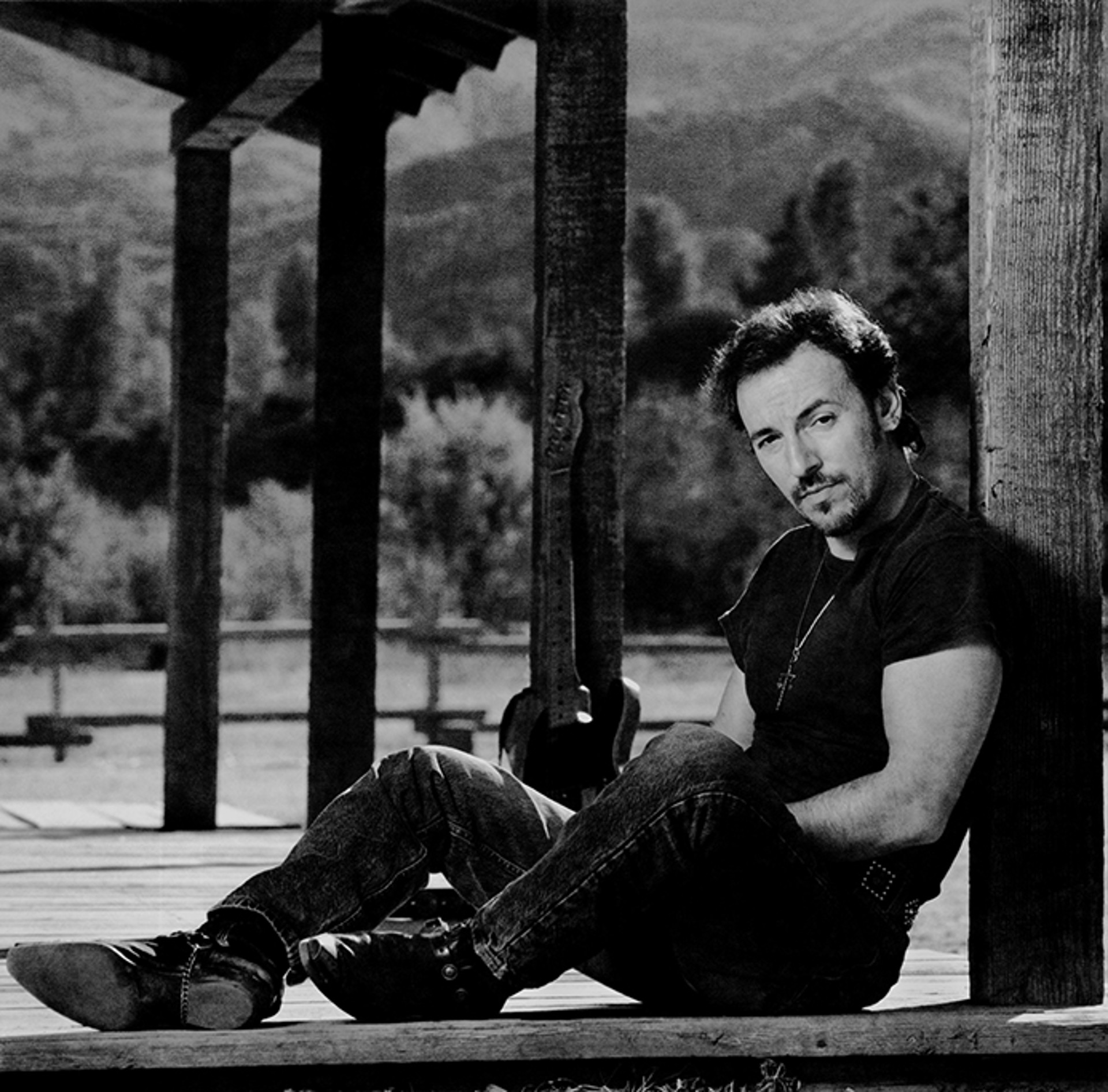 91152 Bruce Springsteen Porch F13 BW by Timothy White