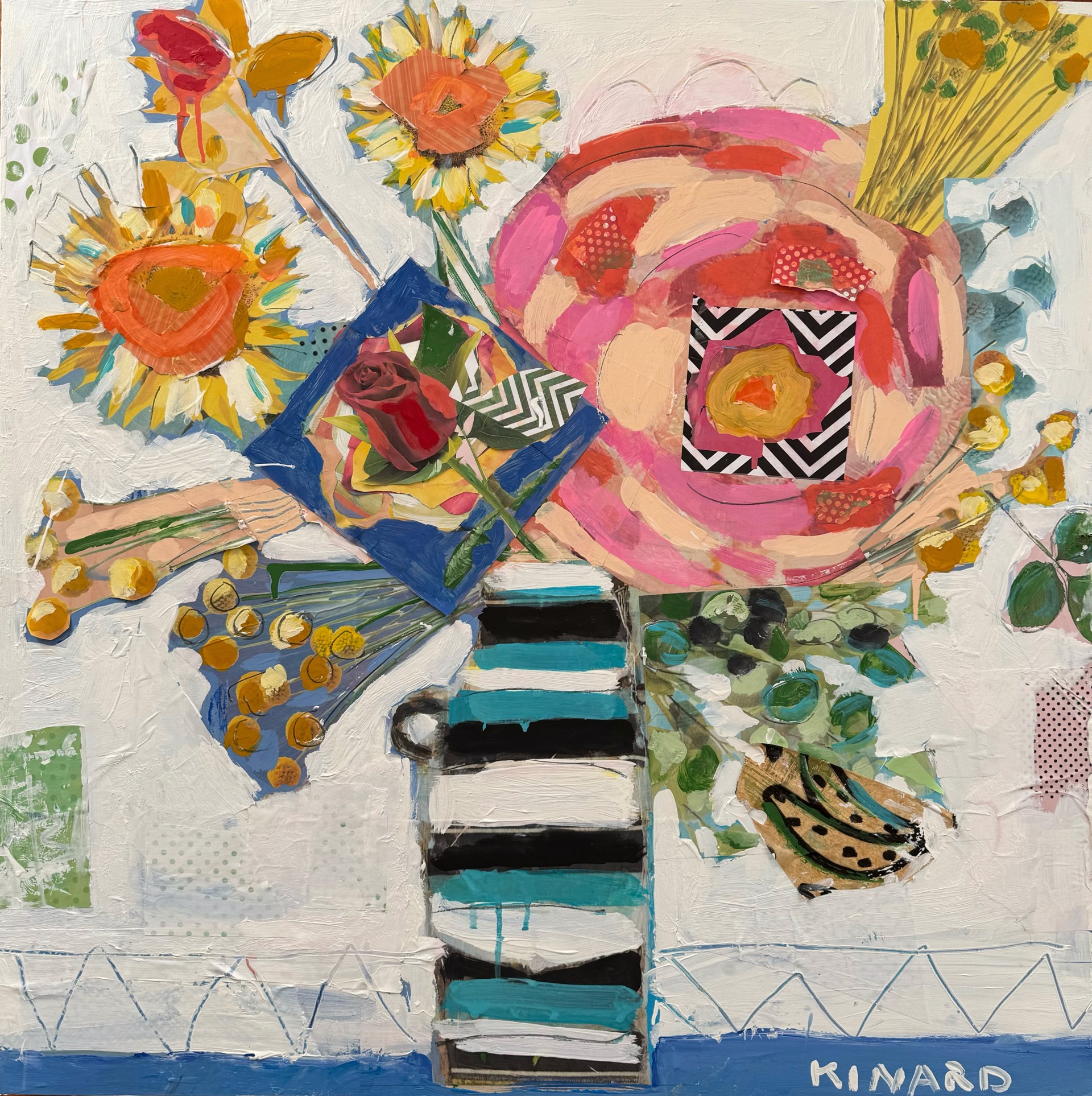 Rose Bud Mosaic by Christy Kinard