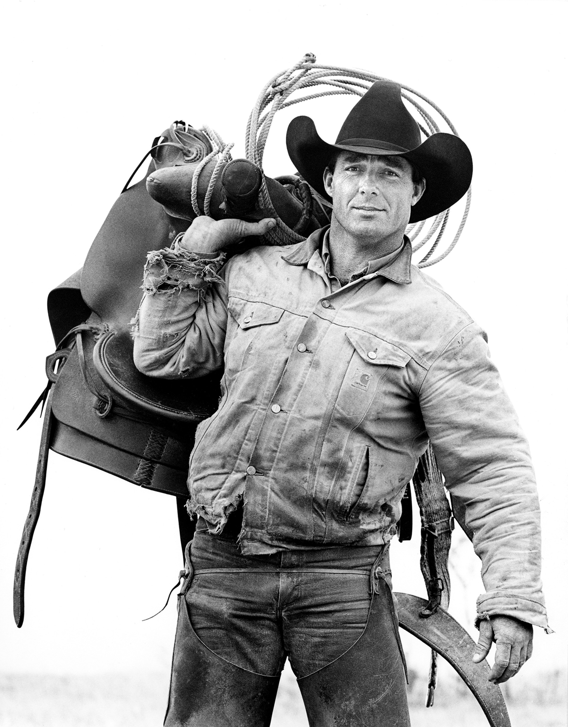 Donny Baize, Cowboy, J.R. Green Cattle Company\Shackelford County, Texas, March 18, 1997  6/10 by Laura Wilson