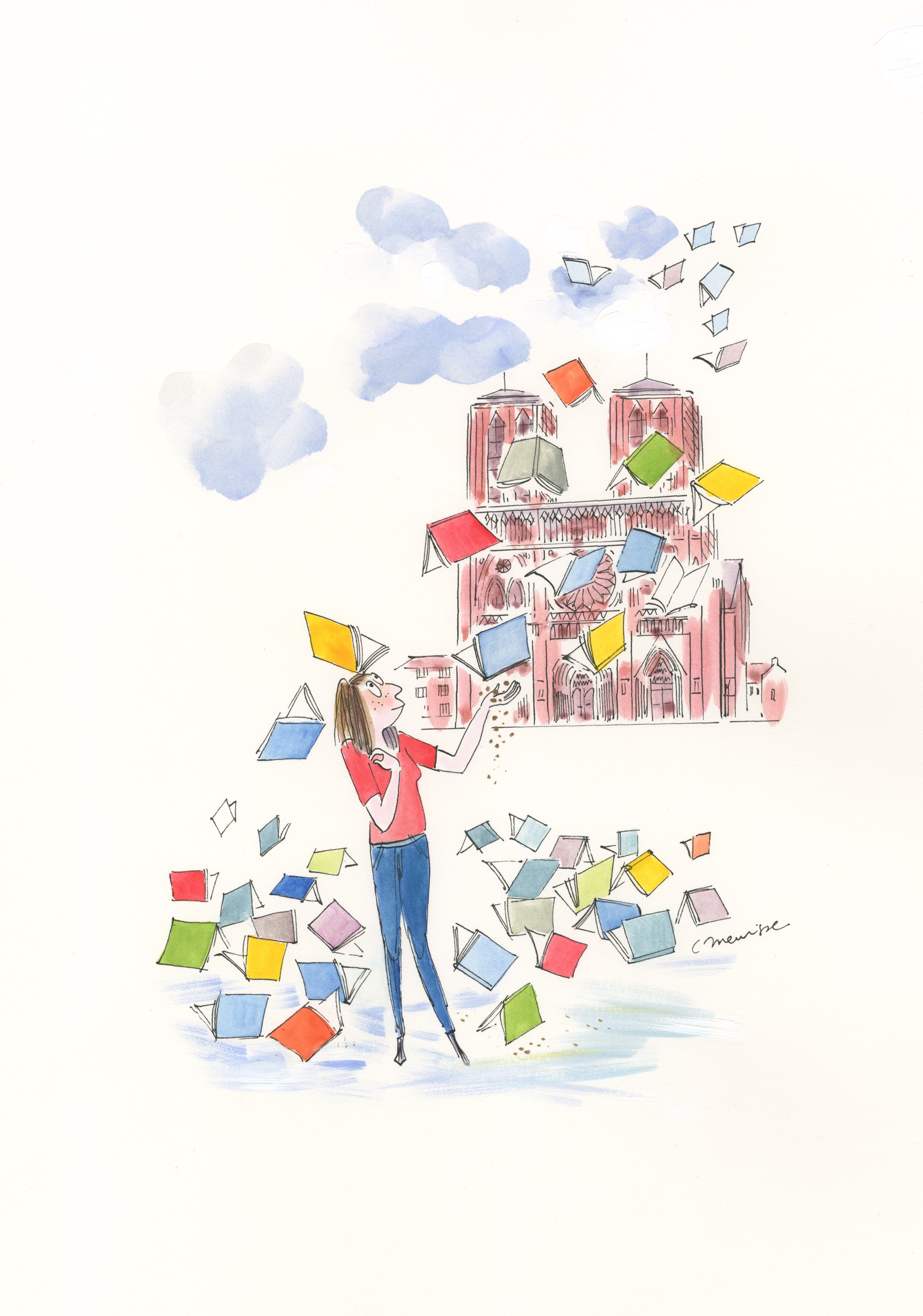 Le Pari des libraires (Poster created for National Library Week) by Catherine Meurisse