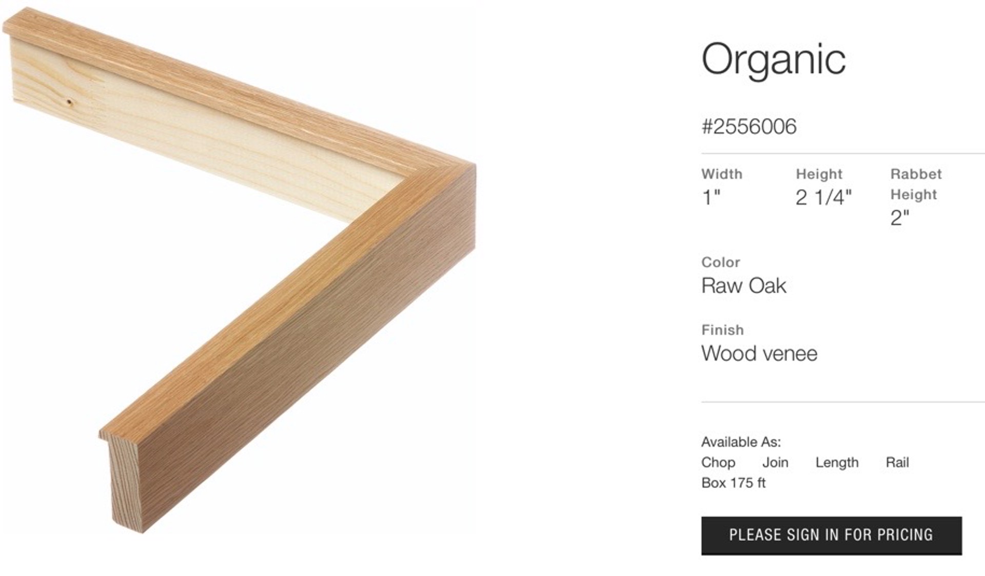 B6947 Raw Oak Hayashi floater frame by Folkgraphis Frames