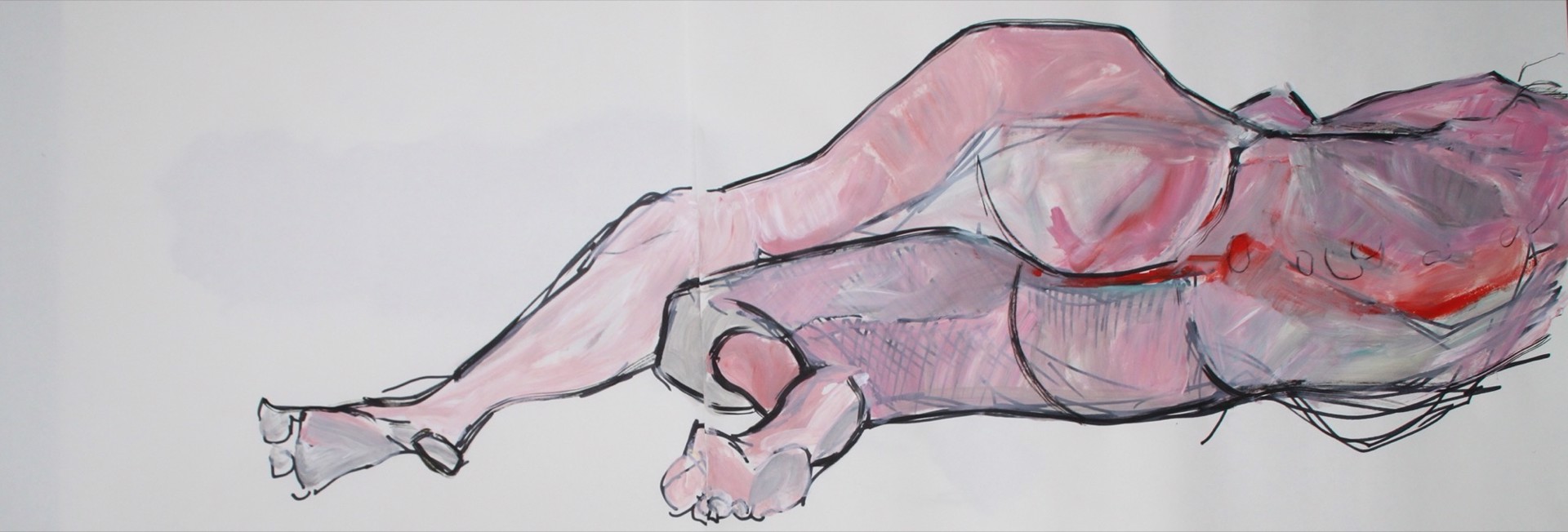 Pink Reclining Figure by Rachael Van Dyke