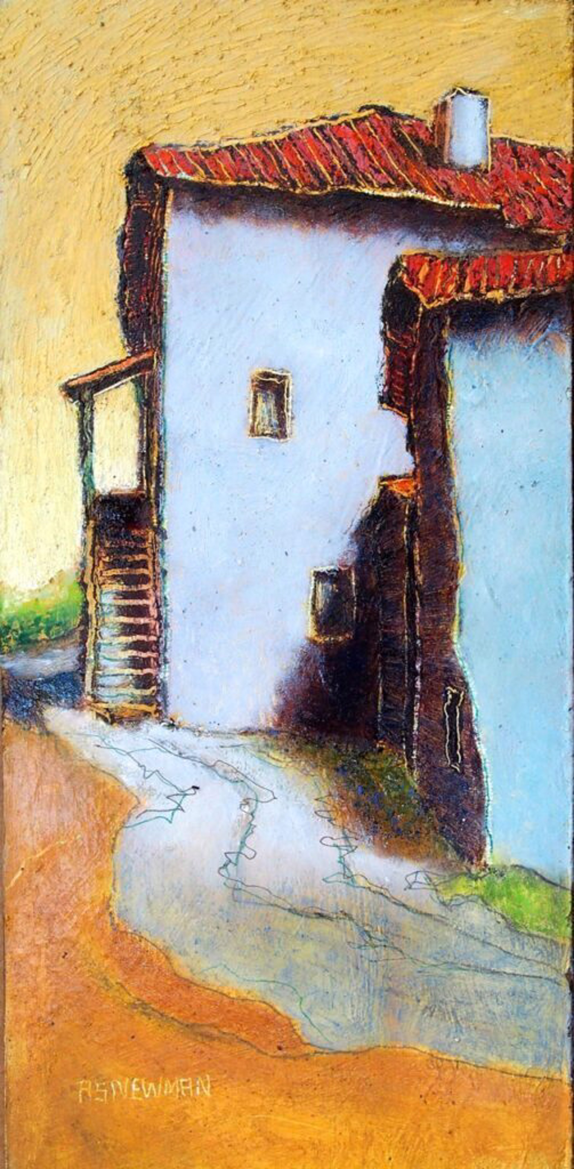 Tall Houses with Stairs (Cadignac) by Andy Newman