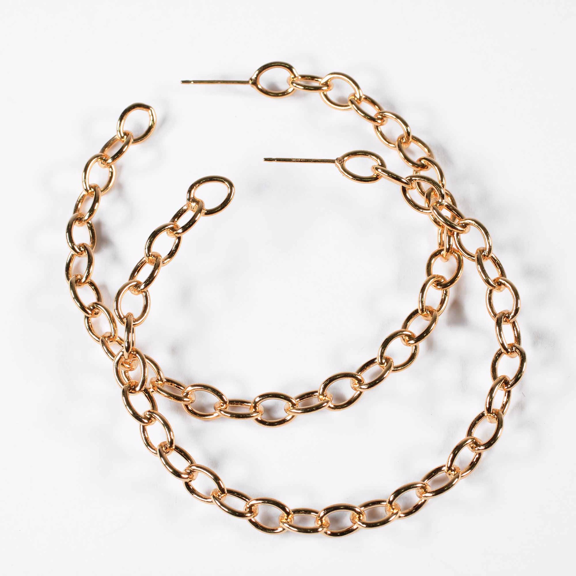 Gold Baby Chain Hoops by Amelia Toelke