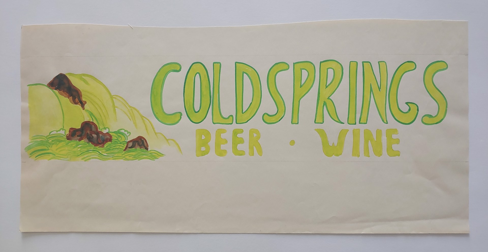 Cold Springs Beer & Wine Ad - Drawing by David Amdur