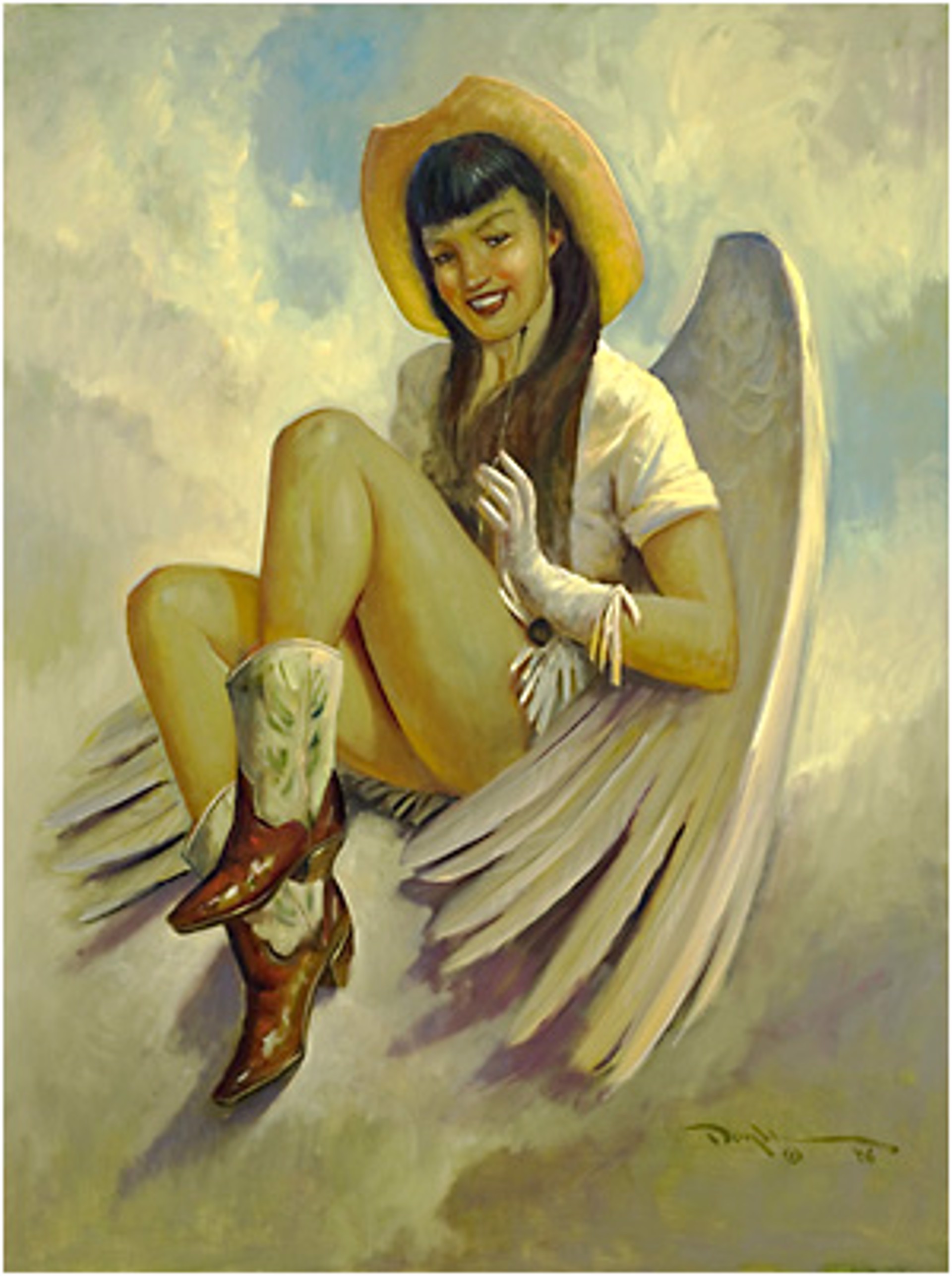 Heaven Is A New Pair Of Boots (40x30) by John Carroll Doyle