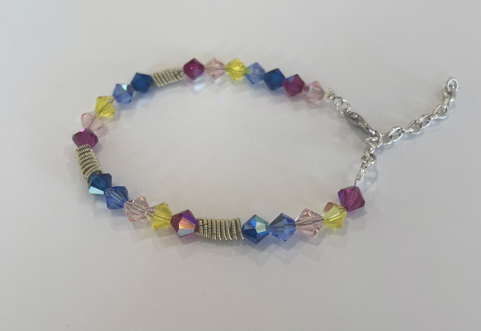 Colorful Crystal with Guitar String Bracelet by String Thing Designs