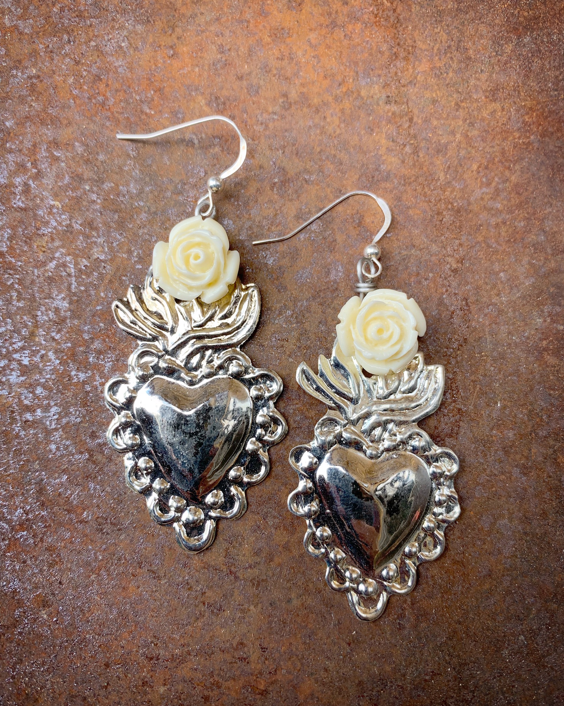k655 Sacred Hearts white Roses by Kelly Ormsby