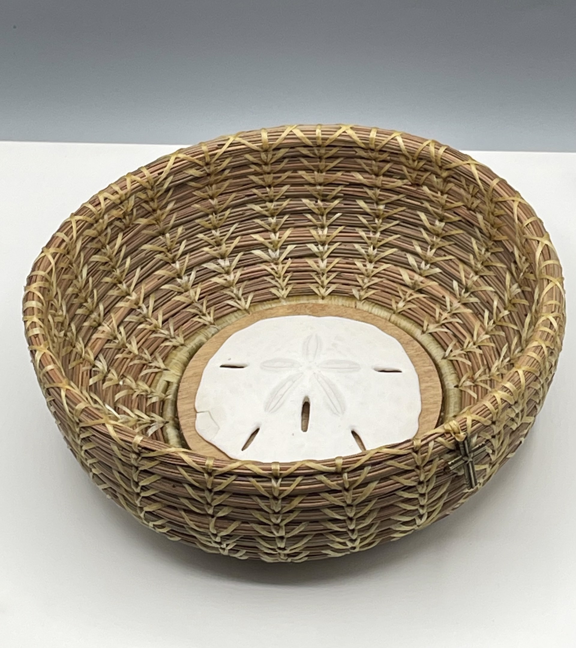 Sand Dollar Pine Needle Basket by Bud McLeod