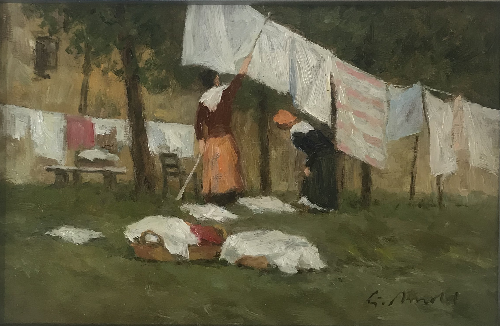 Figures at a Clothesline by Gerhard Arnold