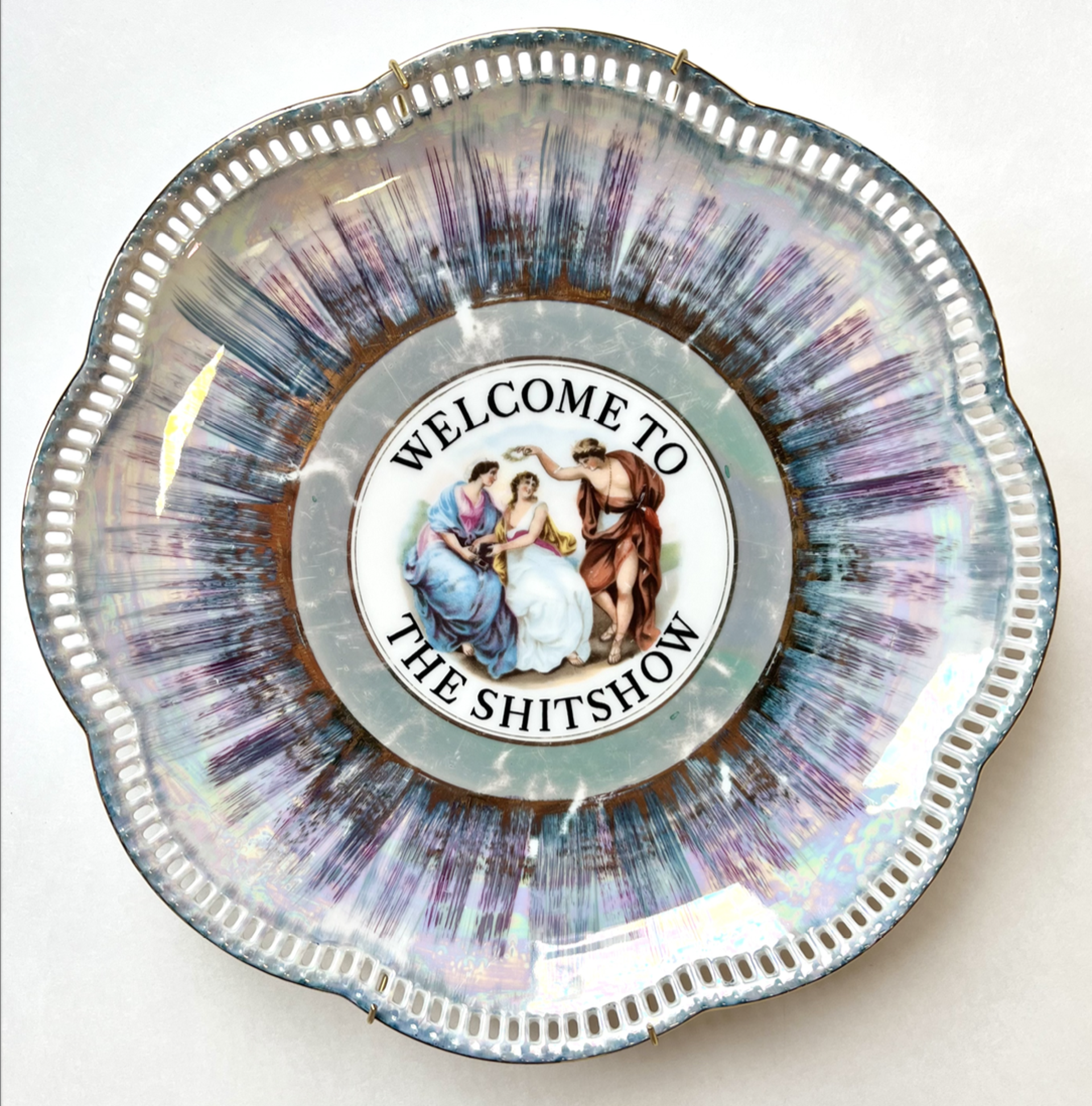 Welcome to the Shitshow (Dinner plate) by Marie-Claude Marquis