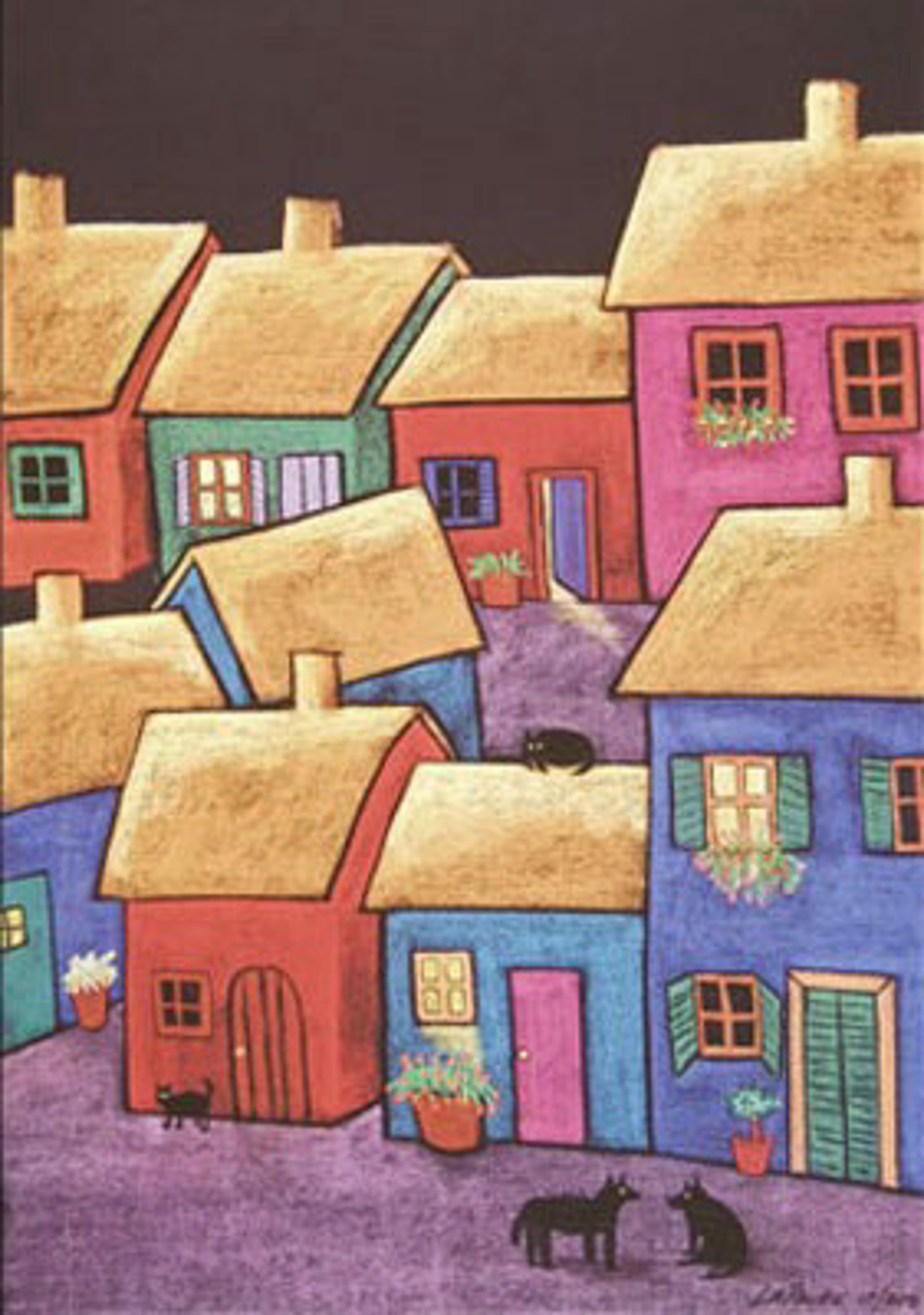 Little Village - LARGE Canvas $3500 by Carole LaRoche