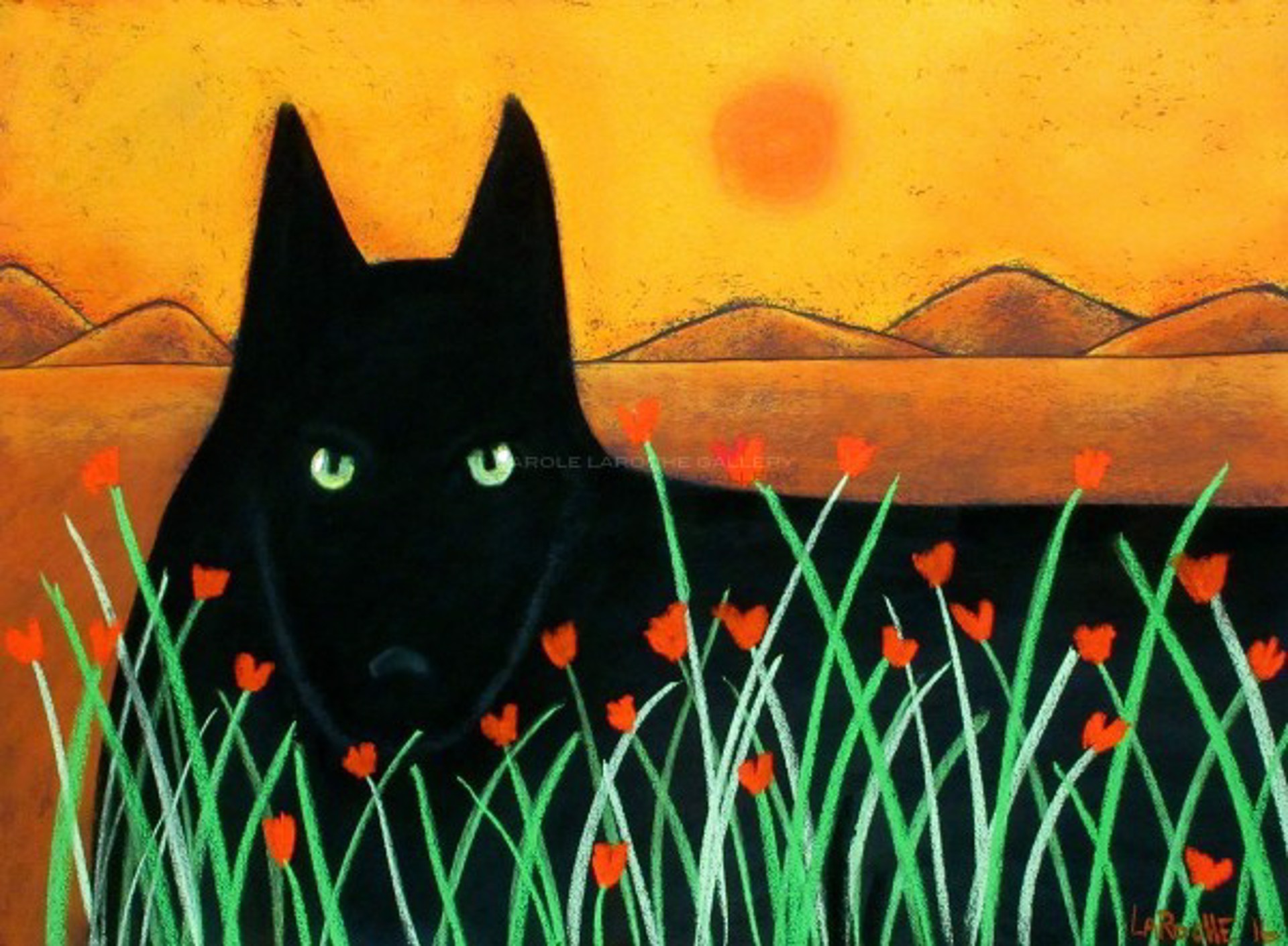 Black Desert Wolf by Carole LaRoche