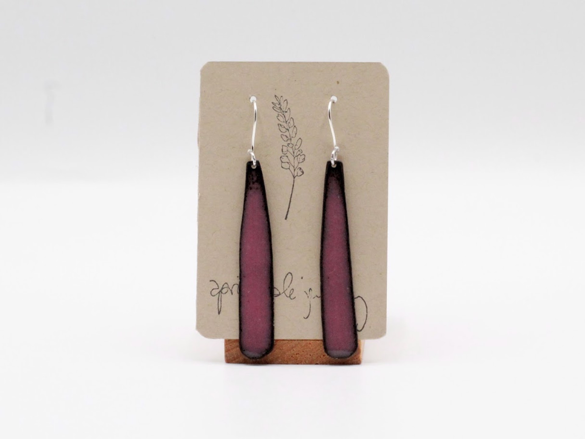Petal Earrings - Enameled Reclaimed Steel (Sunset Pink) by April Hale