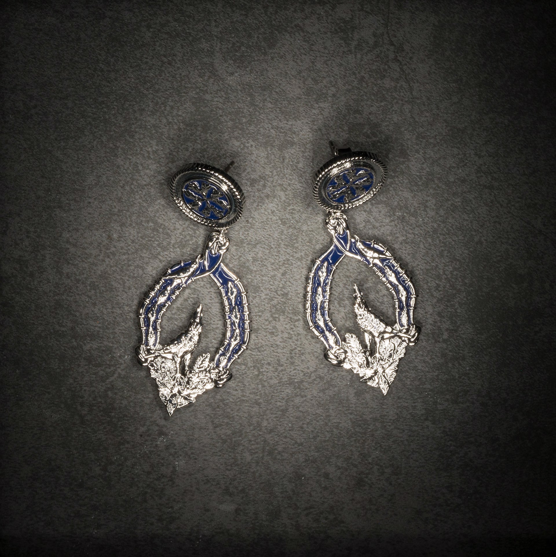 Vigor Earrings Classic - Silver & Blue by Angela Mia
