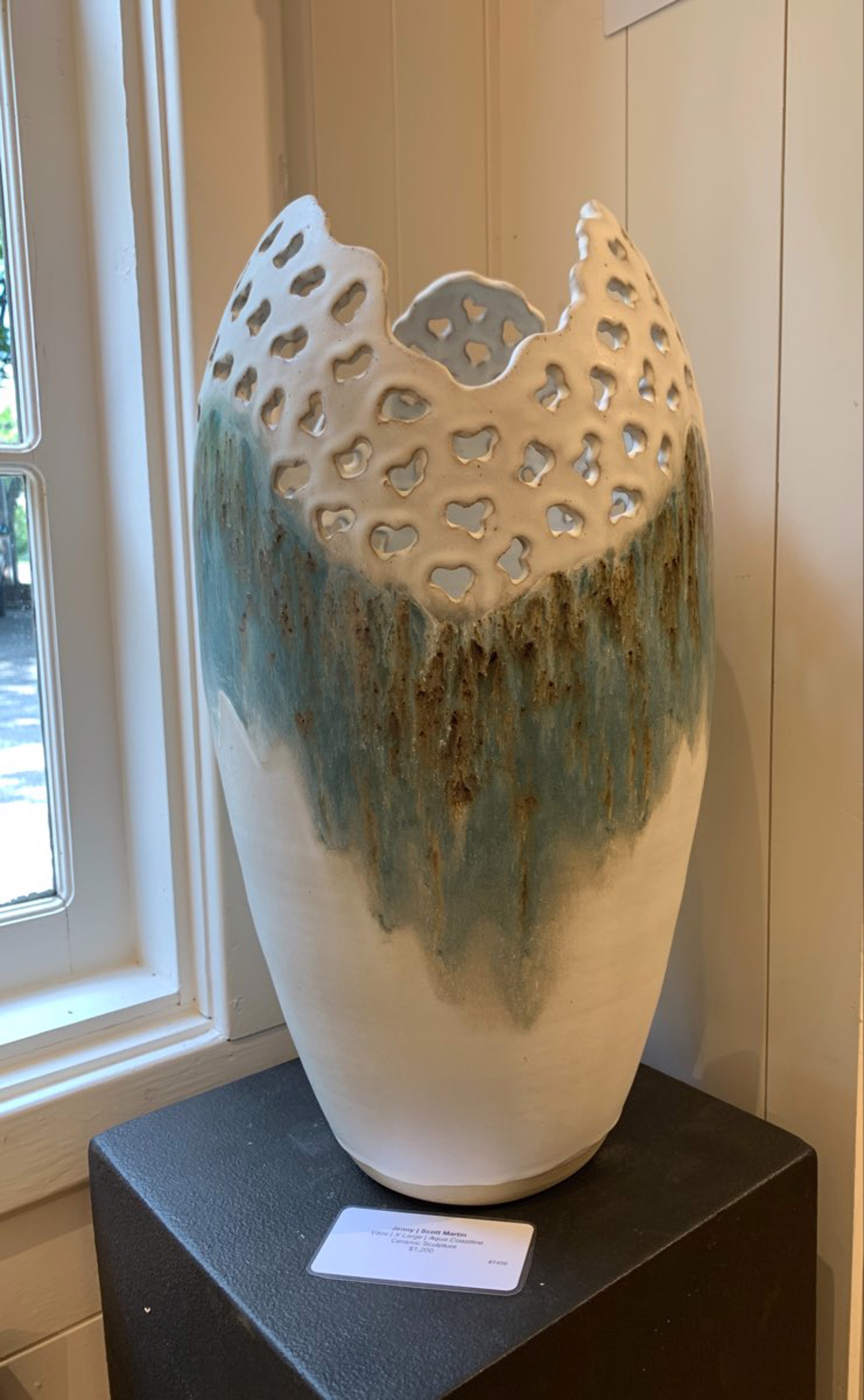 Vase | X Large | Aqua Coastline by Jenny | Scott Martin