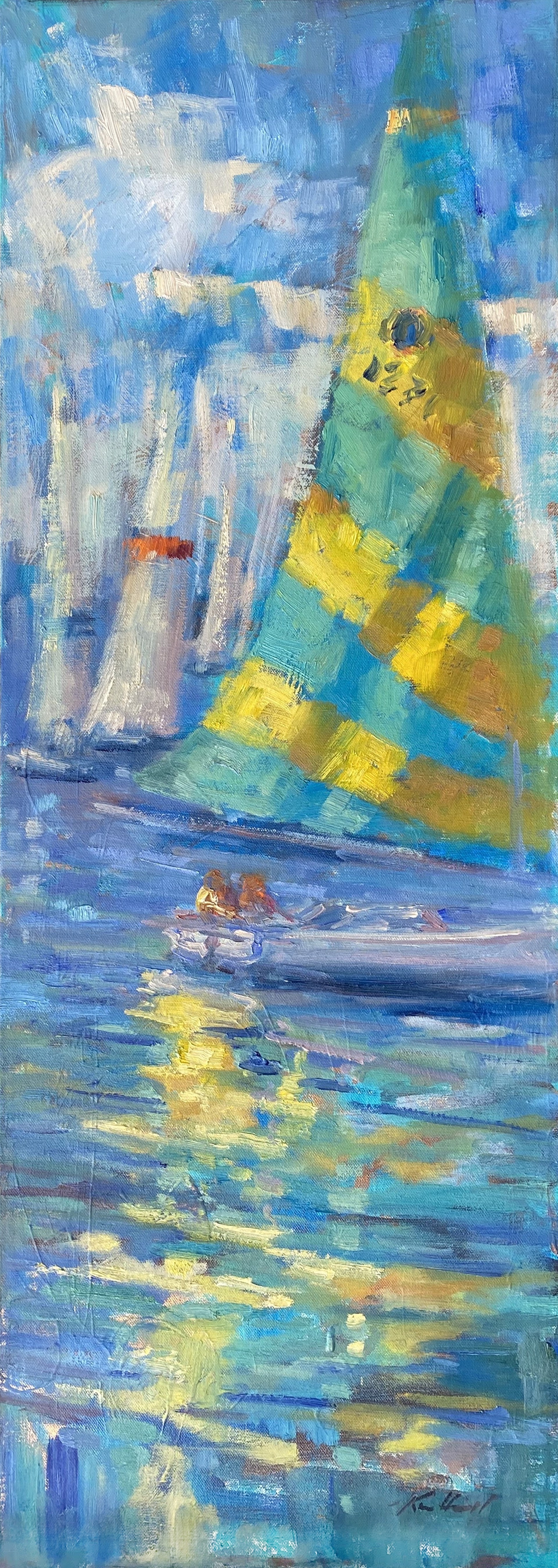 "Sailing into Hope Town" original oil painting by Karen Hewitt Hagan