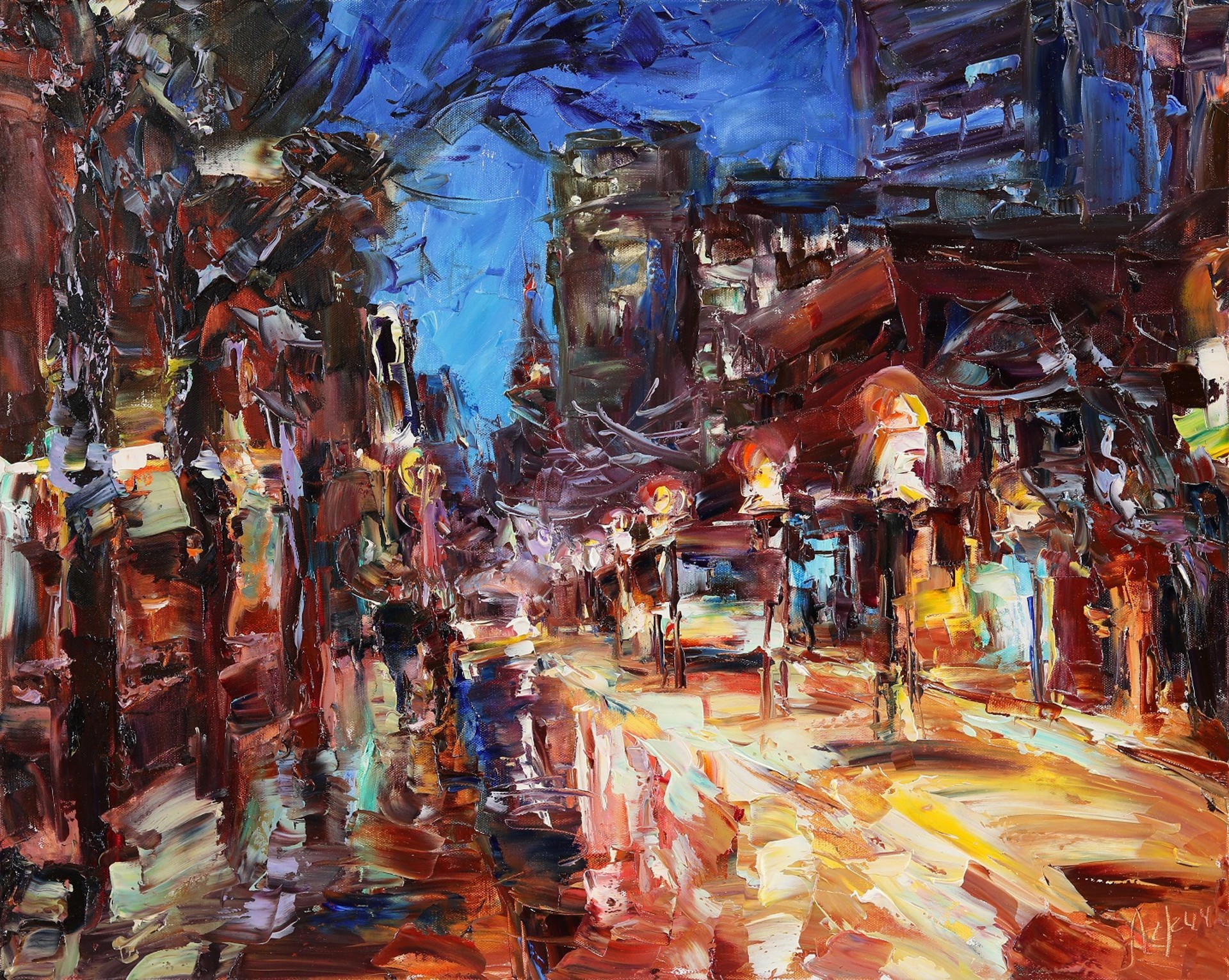 Denver at Night (SOLD) by LYUDMILA AGRICH