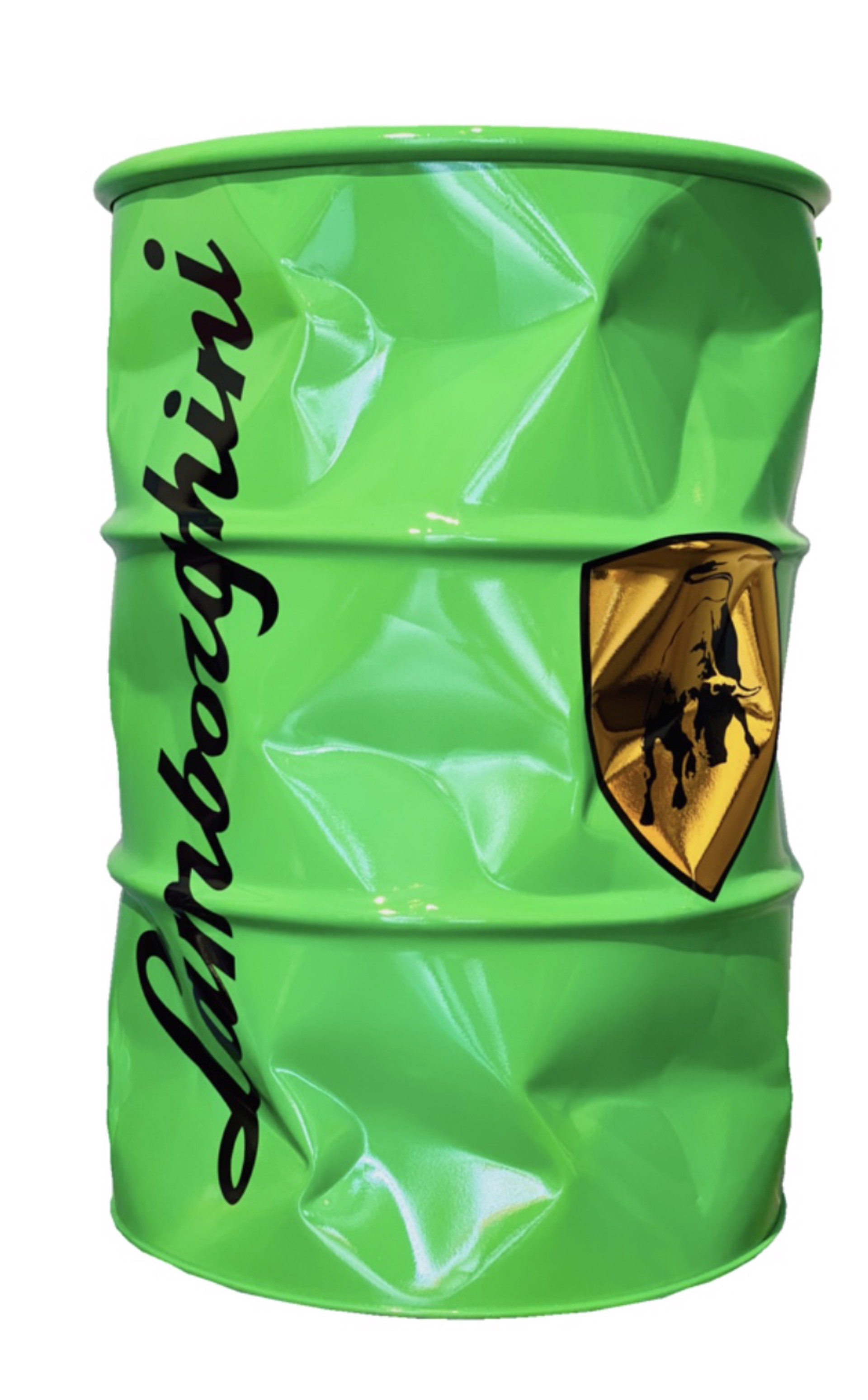 Green Lamborghini by Brand Logo Barrels by Efi Mashiah