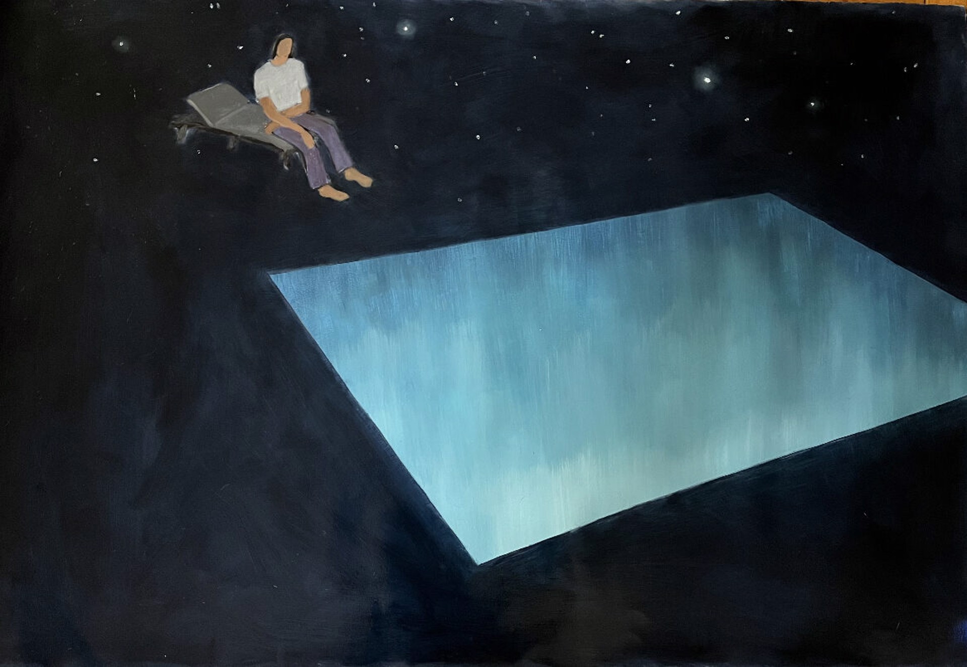 Poolside Night by Yeon Su Kim