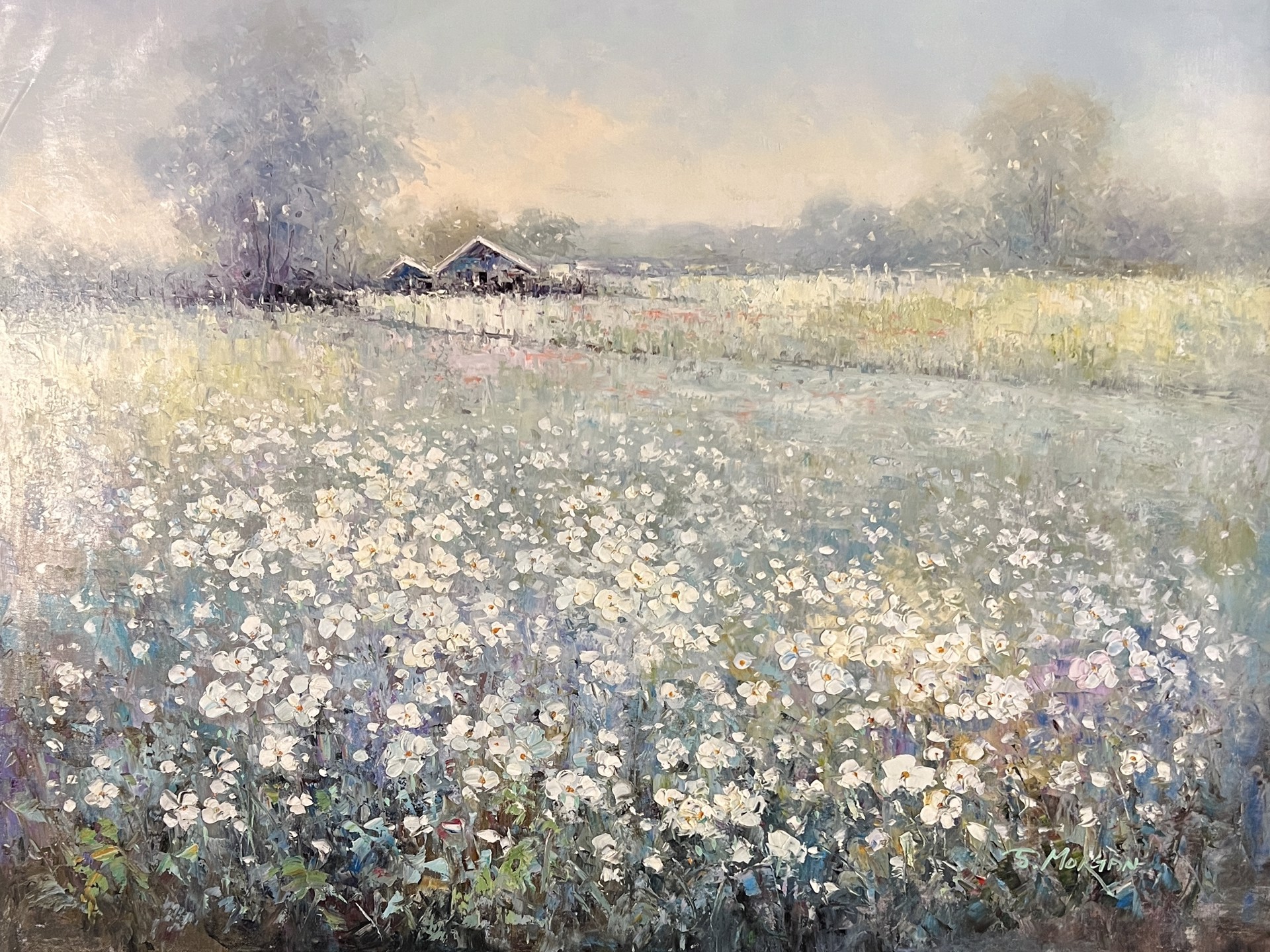 MEADOW BY THE BARNS by J MORGAN