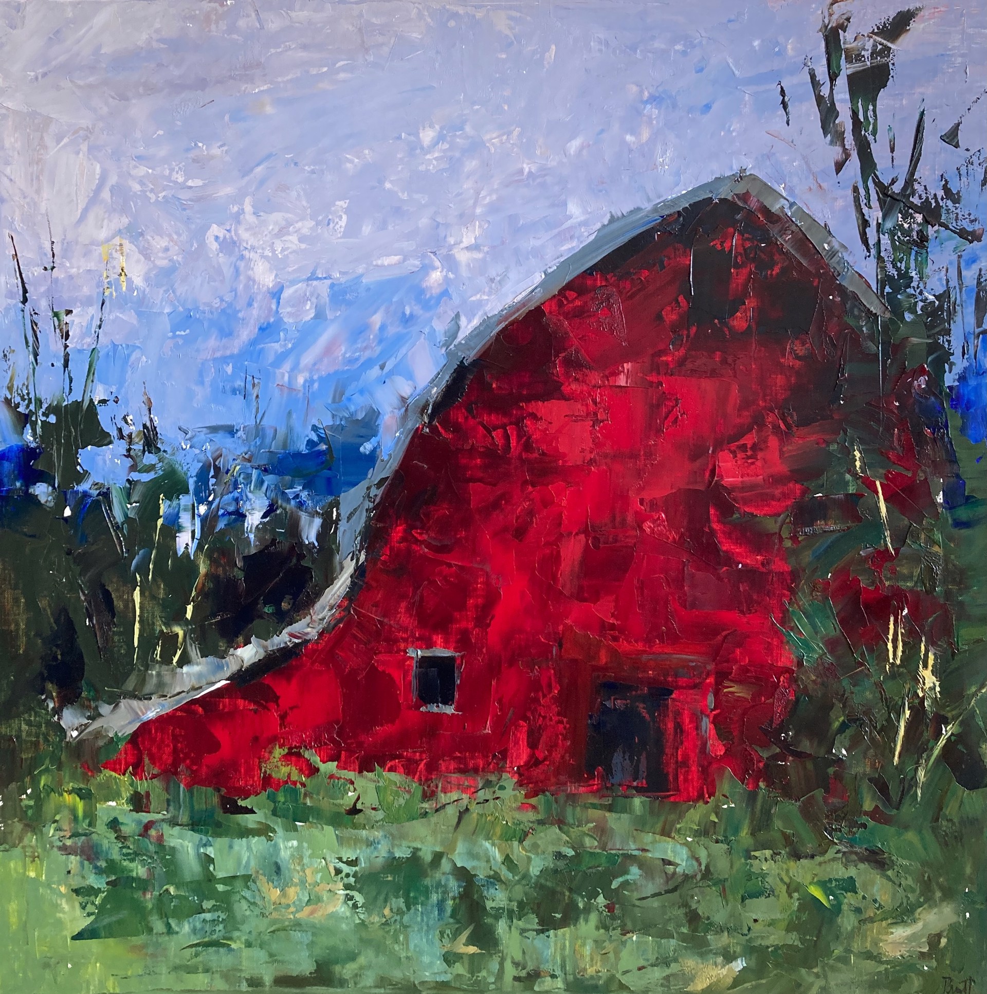 Red Barn by SANDRA PRATT