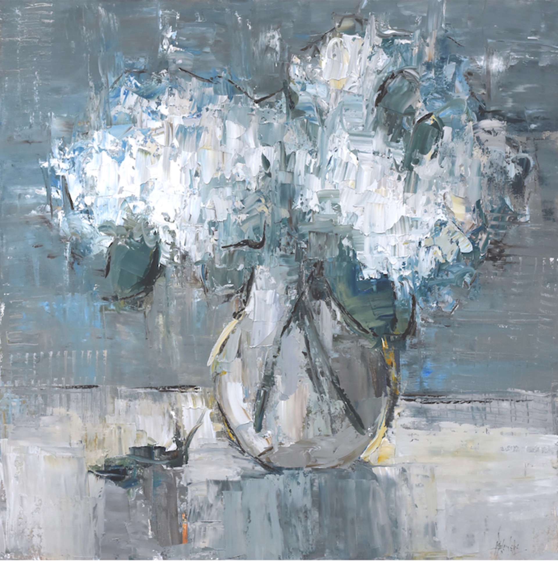 Hydrangeas, Bluegreen Room by Barbara Flowers