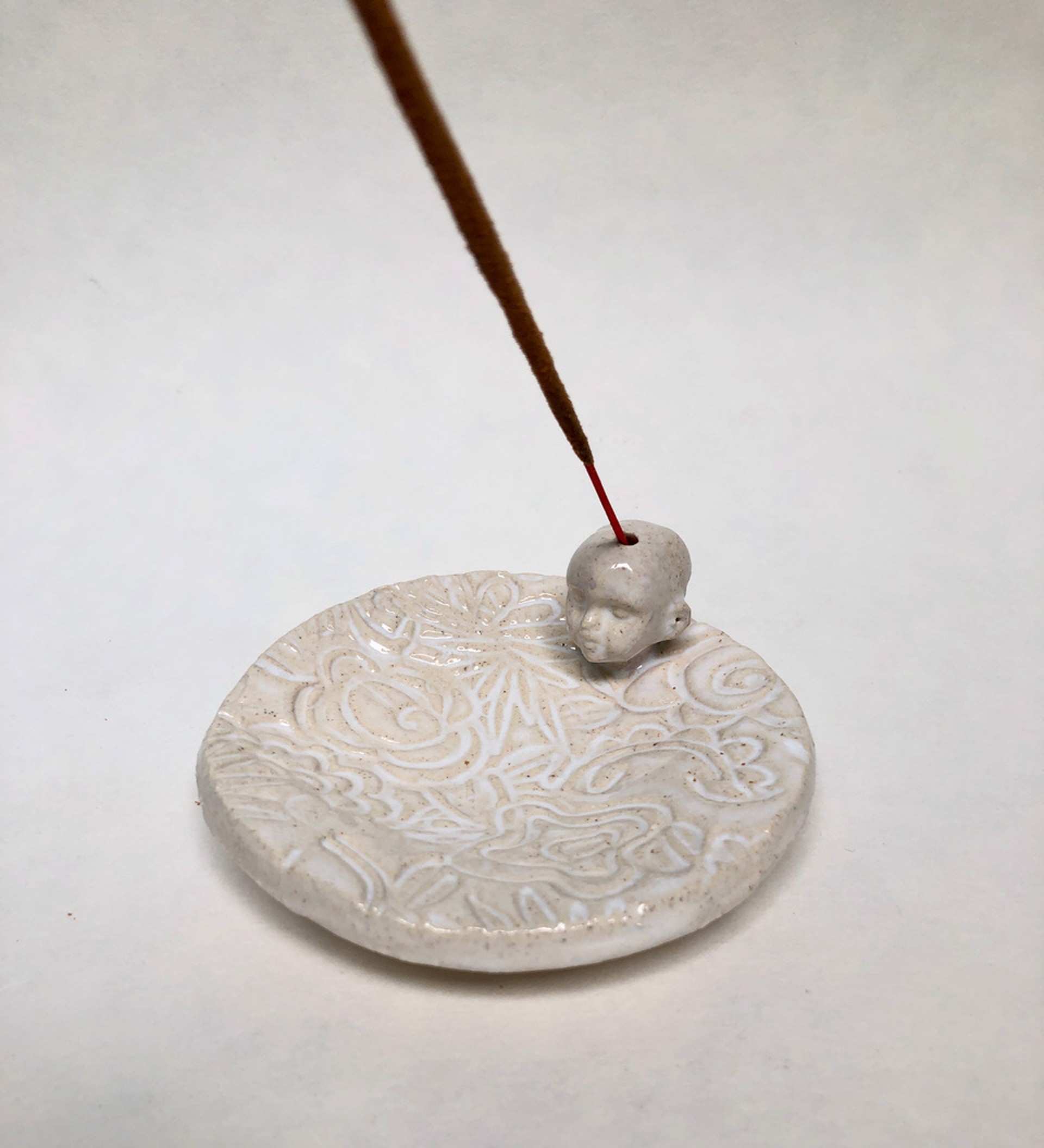 White Baby Doll Incense Dish by Nicole Merkens