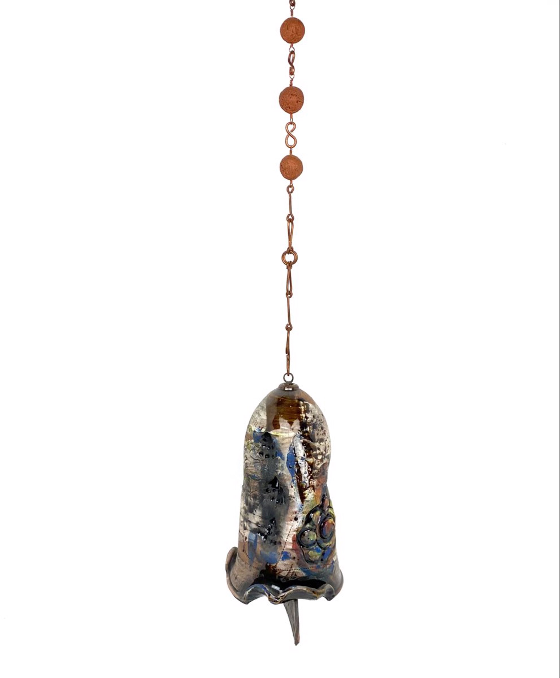 Large Clay & Copper Bell by Mary Lynn Portera