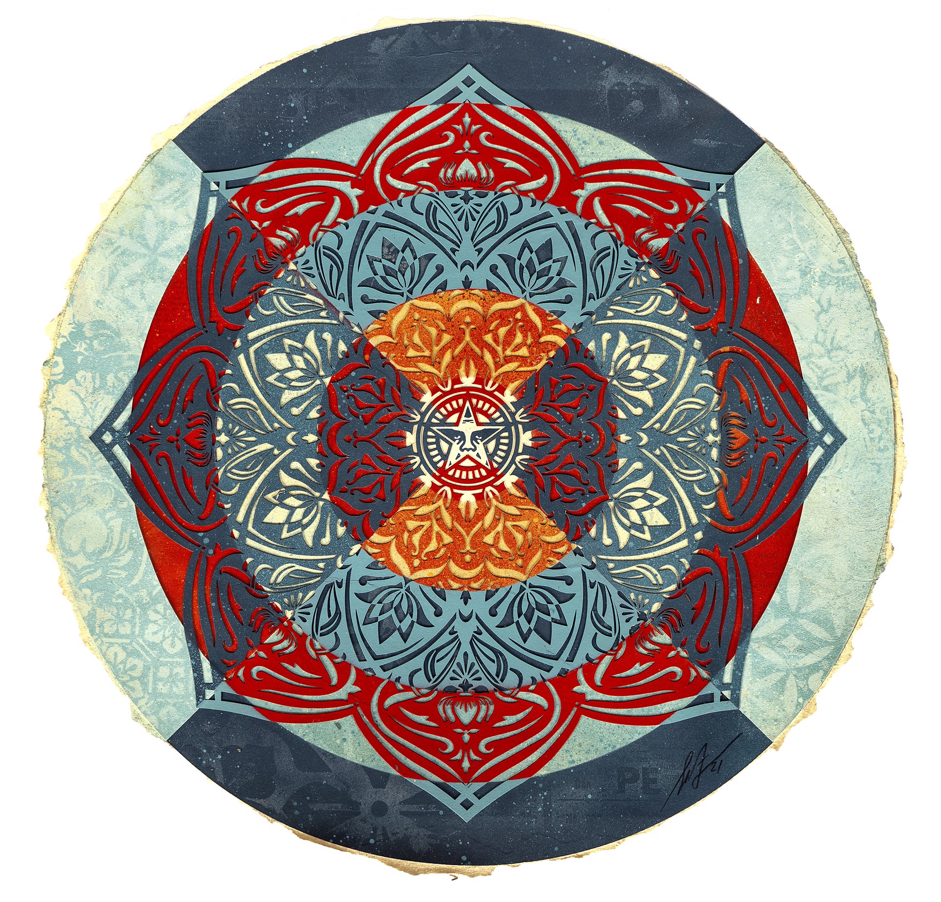 Target Mandala 1 (Blue) by Shepard Fairey /Originals