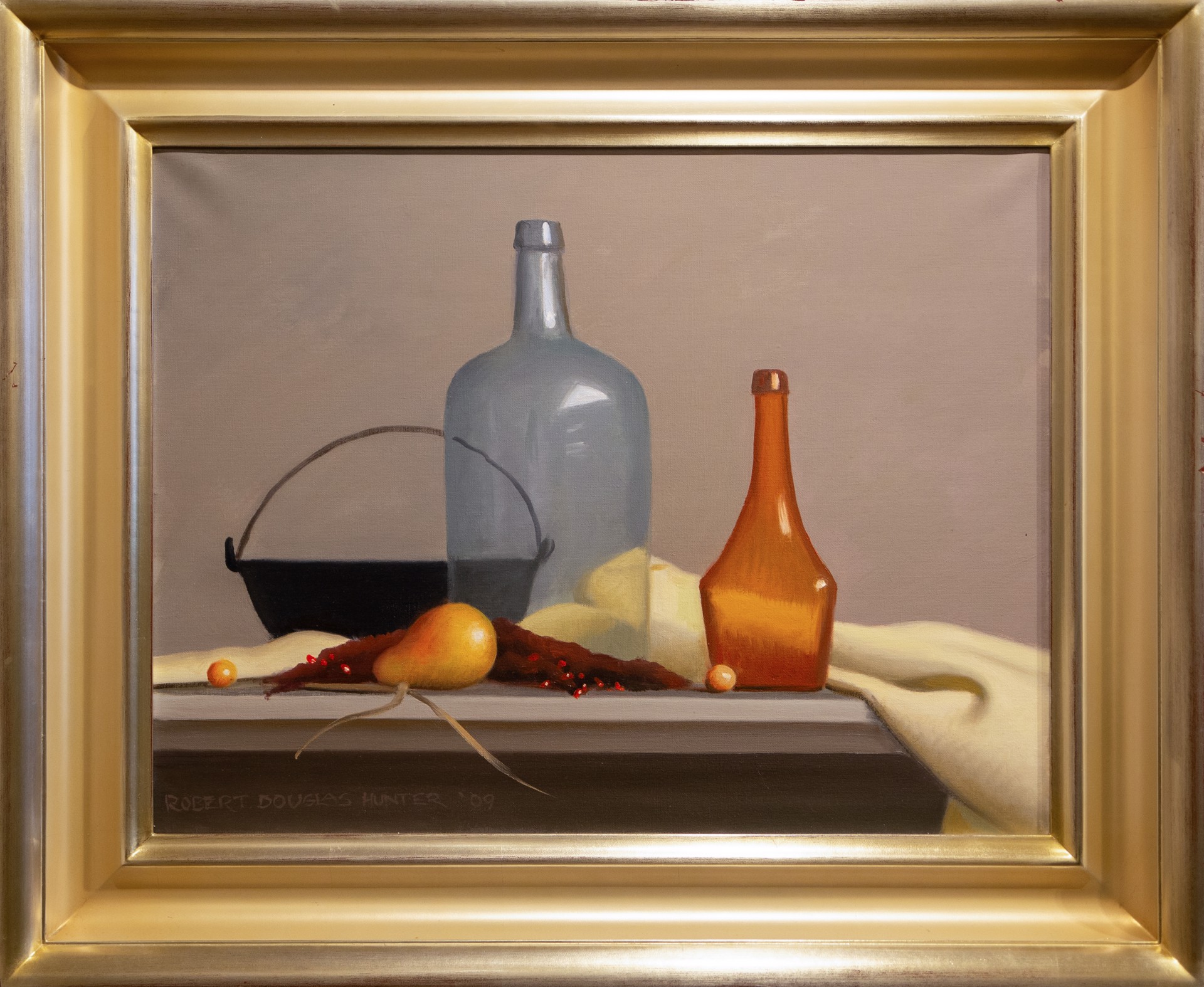 Arrangement with Two Bottles and an Iron Kettle by Robert Douglas Hunter