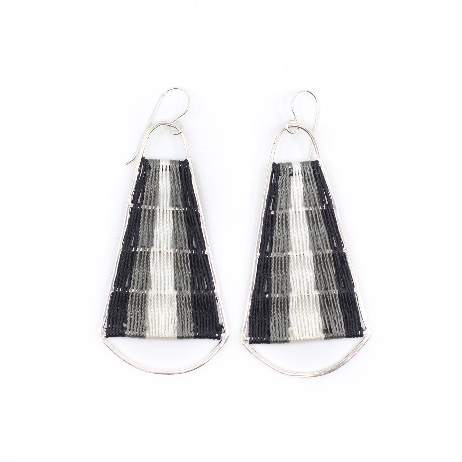 Horizon Earrings (Black & White) by Flag Mountain Jewelry