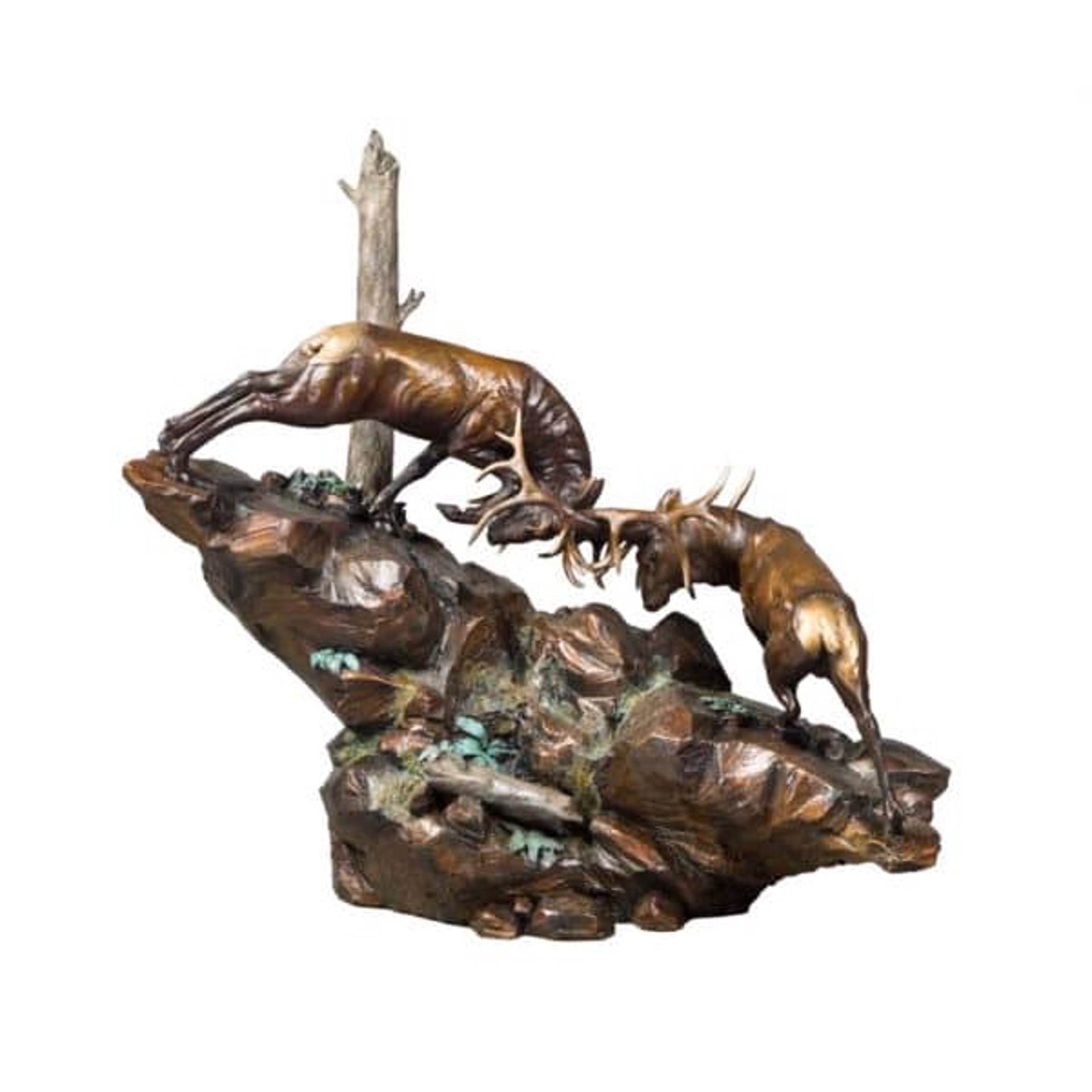 A Bronze Sculpture Of Two Bull Elk Fighting On Rock By Rip And Alison Caswell Available At Gallery Wild