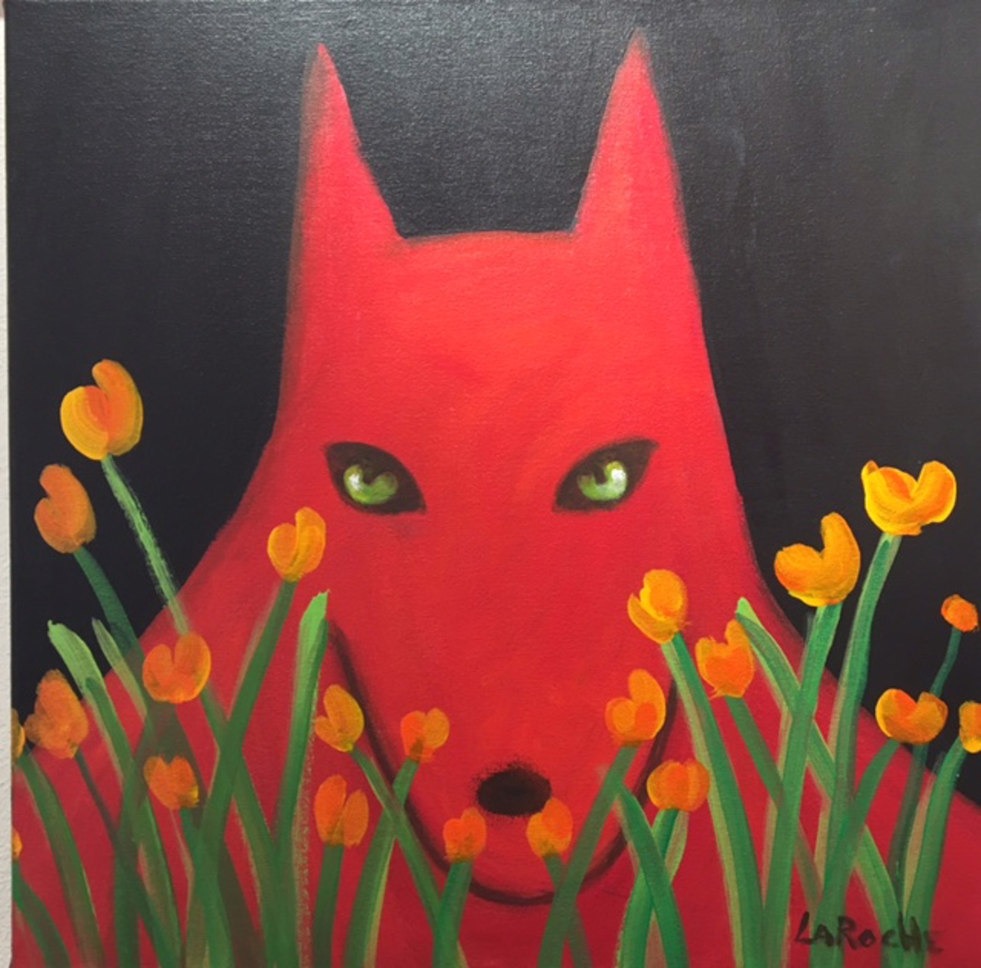 Red Summer Wolf by Carole LaRoche