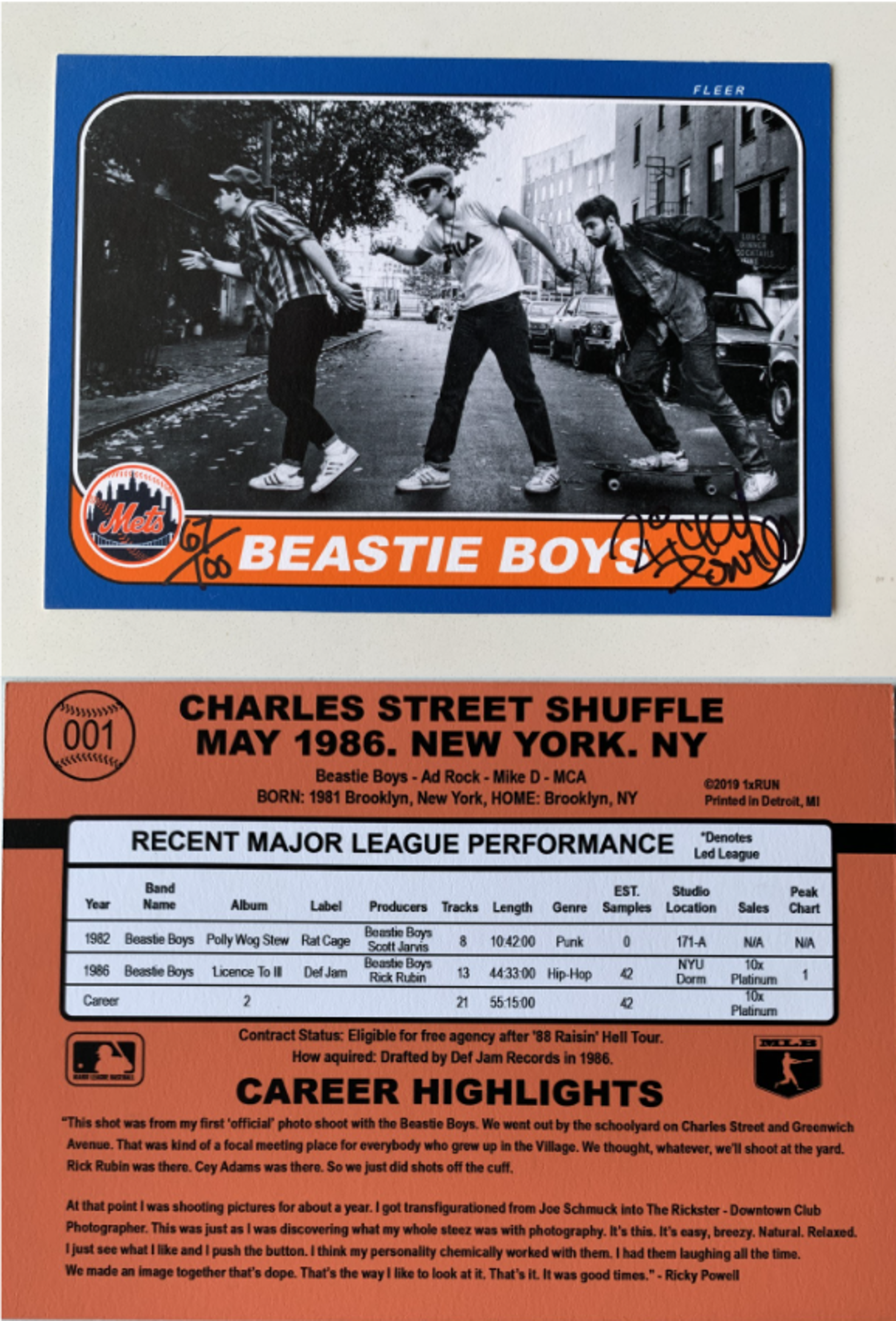 Charles Street Shuffle - May 1986 - New York, NY - Grand Slam Edition - Yankees Variant by Ricky Powell
