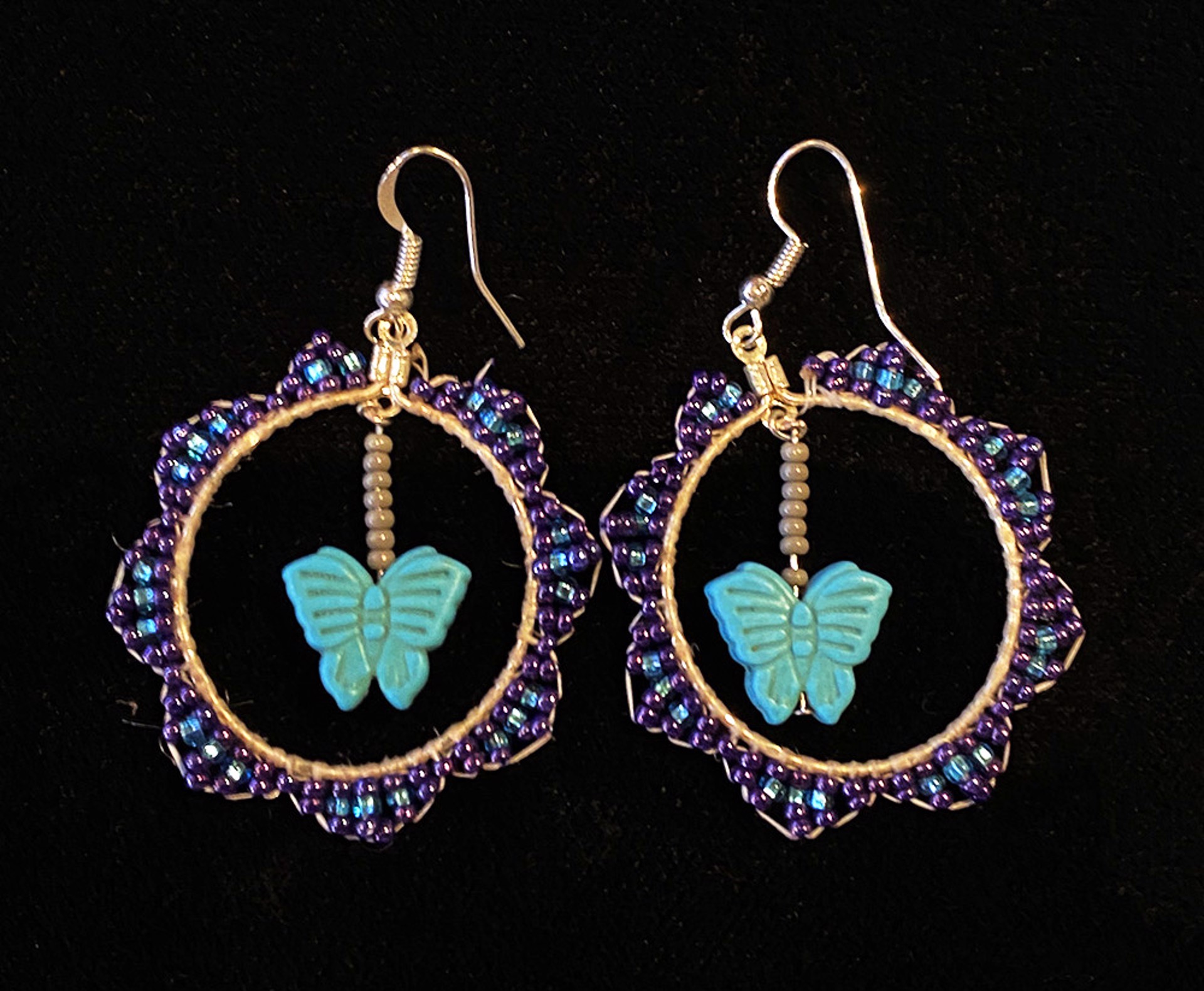 Handmade Navajo Mariposa Earrings by Artist Unknown