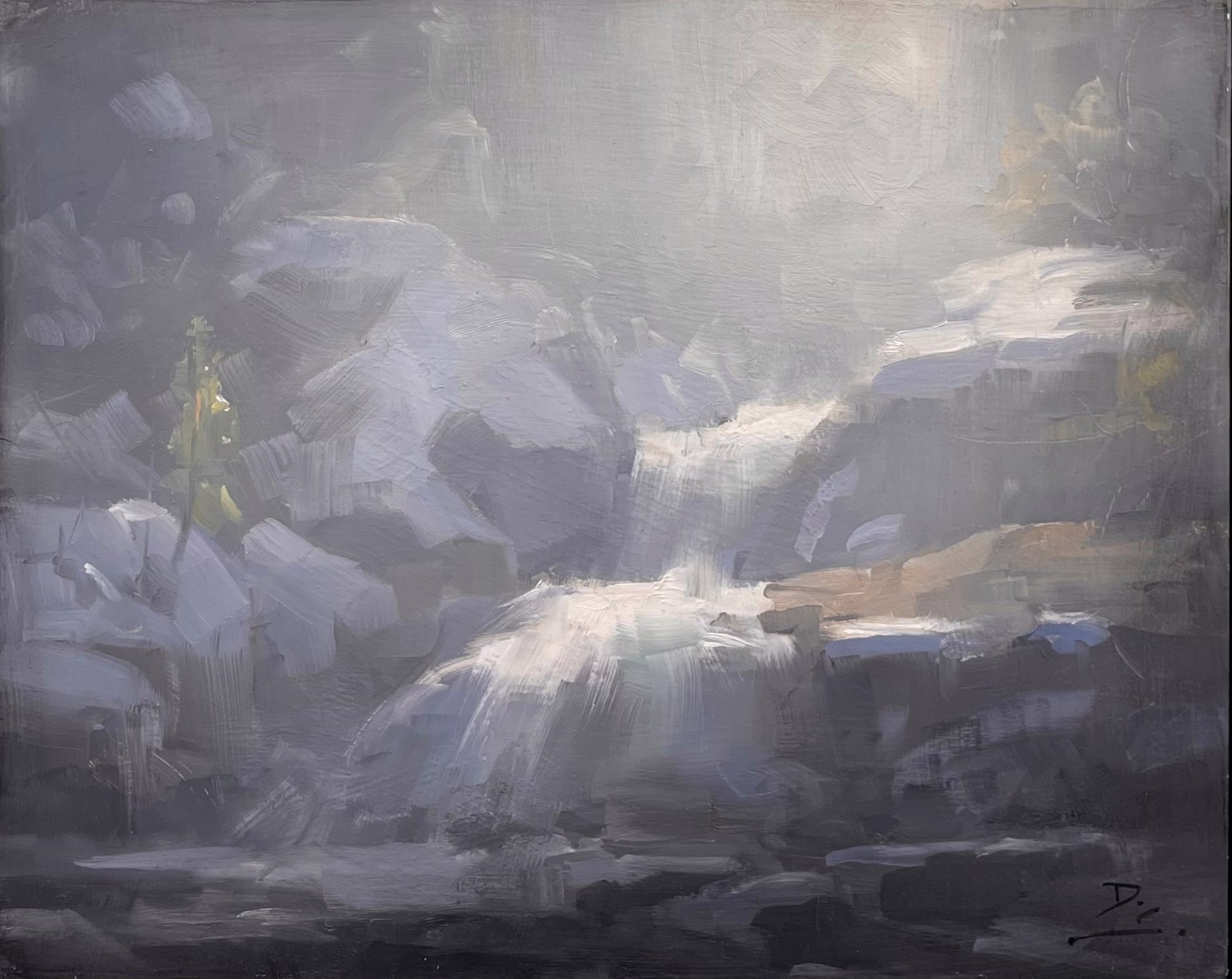 Snow on Copeland Falls Study by Dave Santillanes