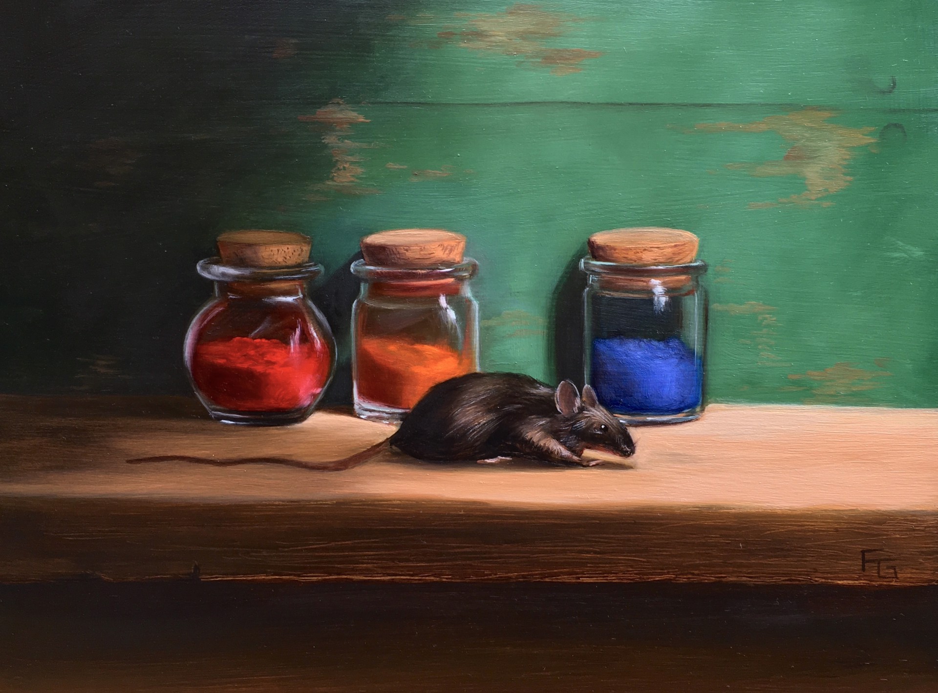 Mouse with Pigments by Frankie Gollub