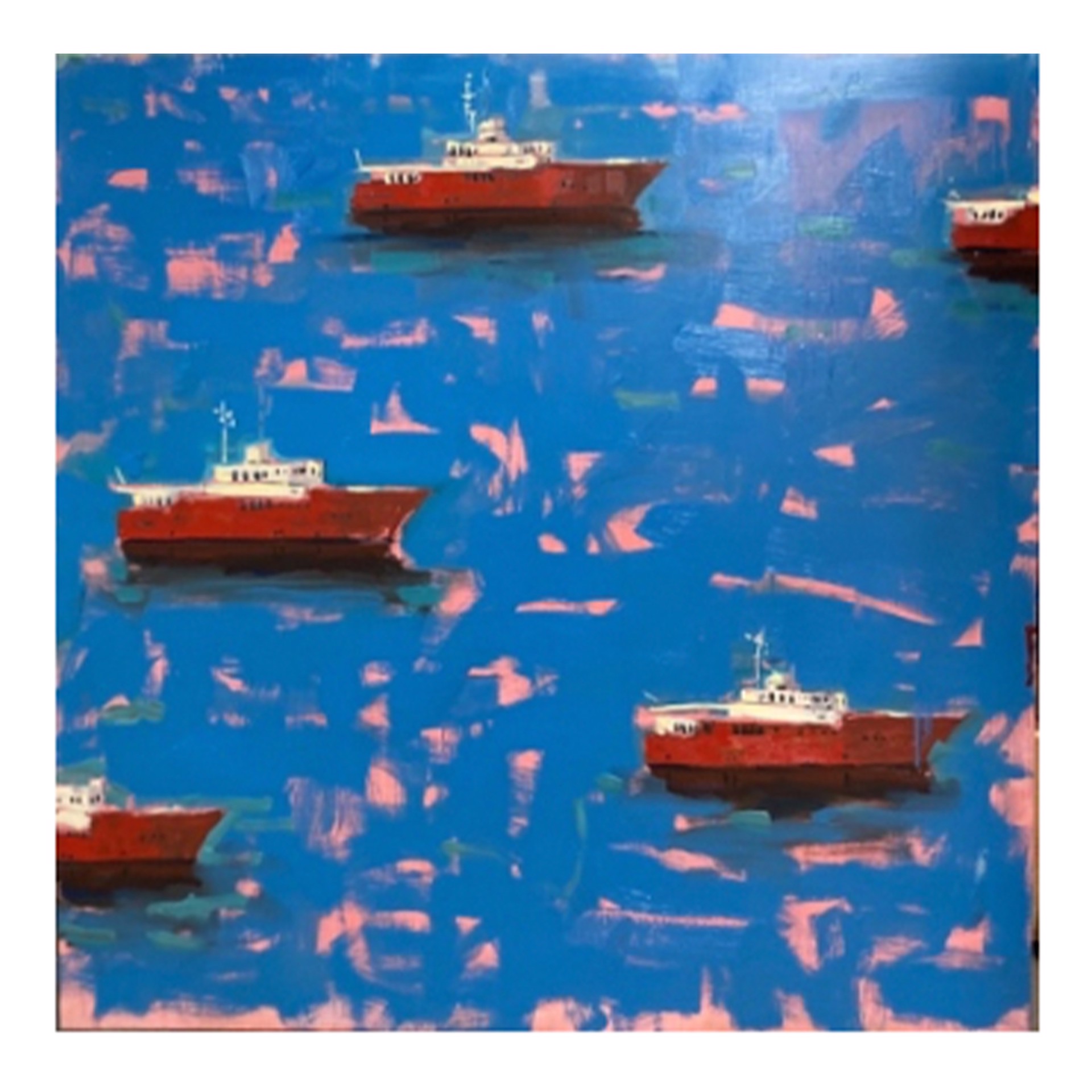 Ships on open sea by Dan Pelonis