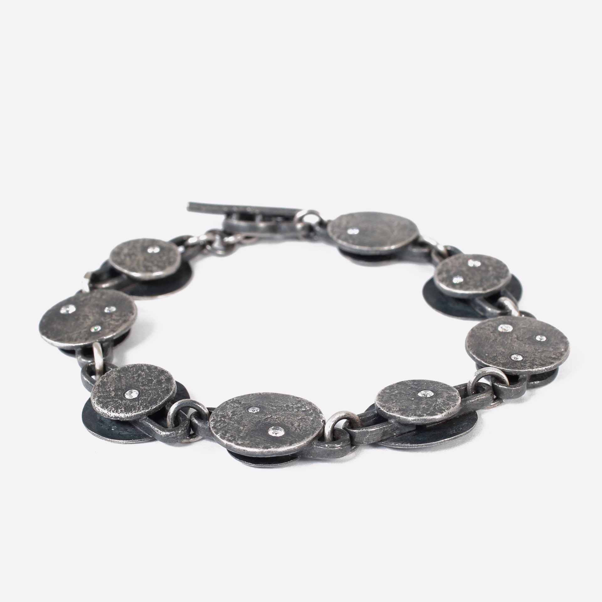 Round Black & Diamond Links Bracelet by Biba Schutz
