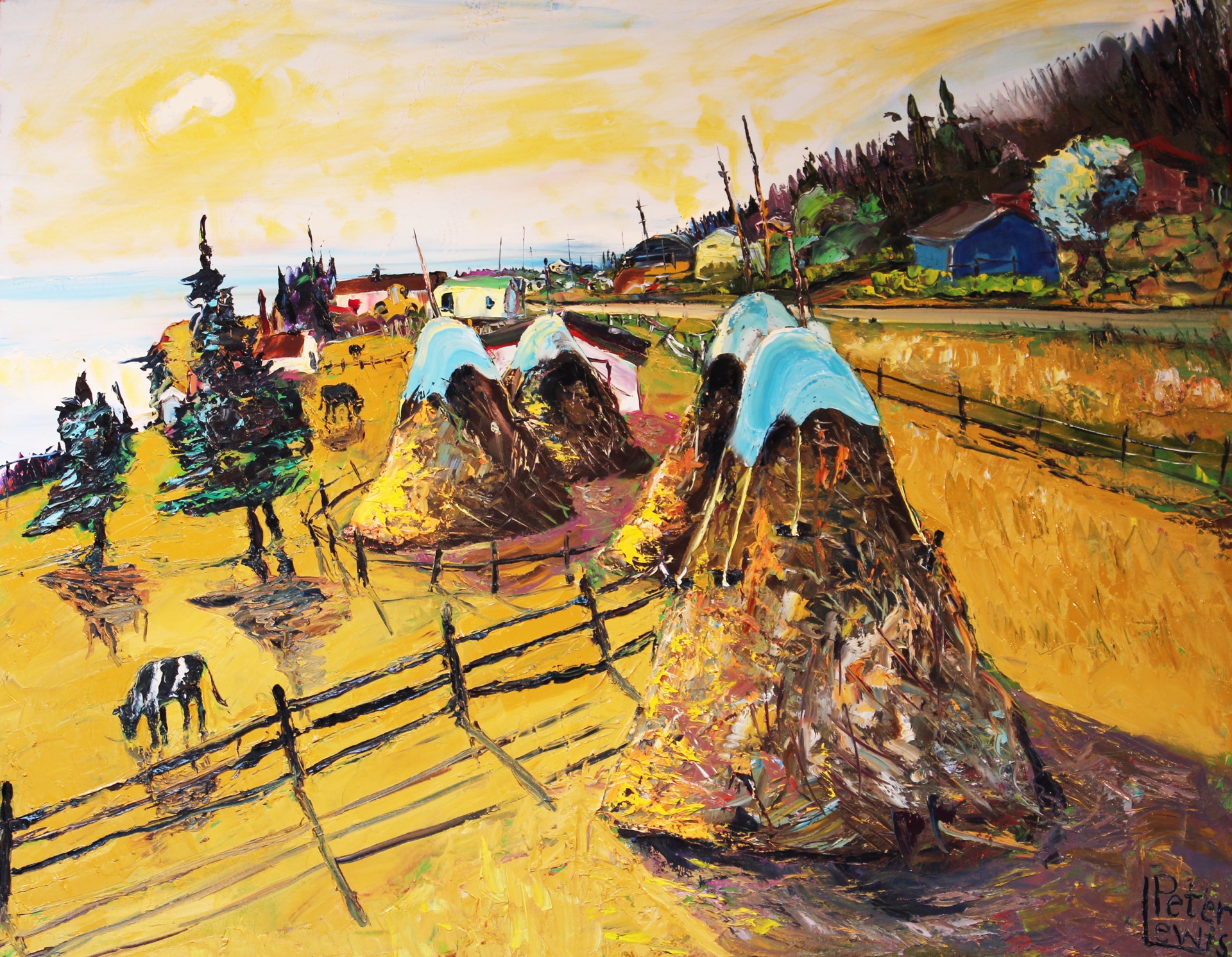 Marches Point; Benoit's Haystacks by Peter Lewis