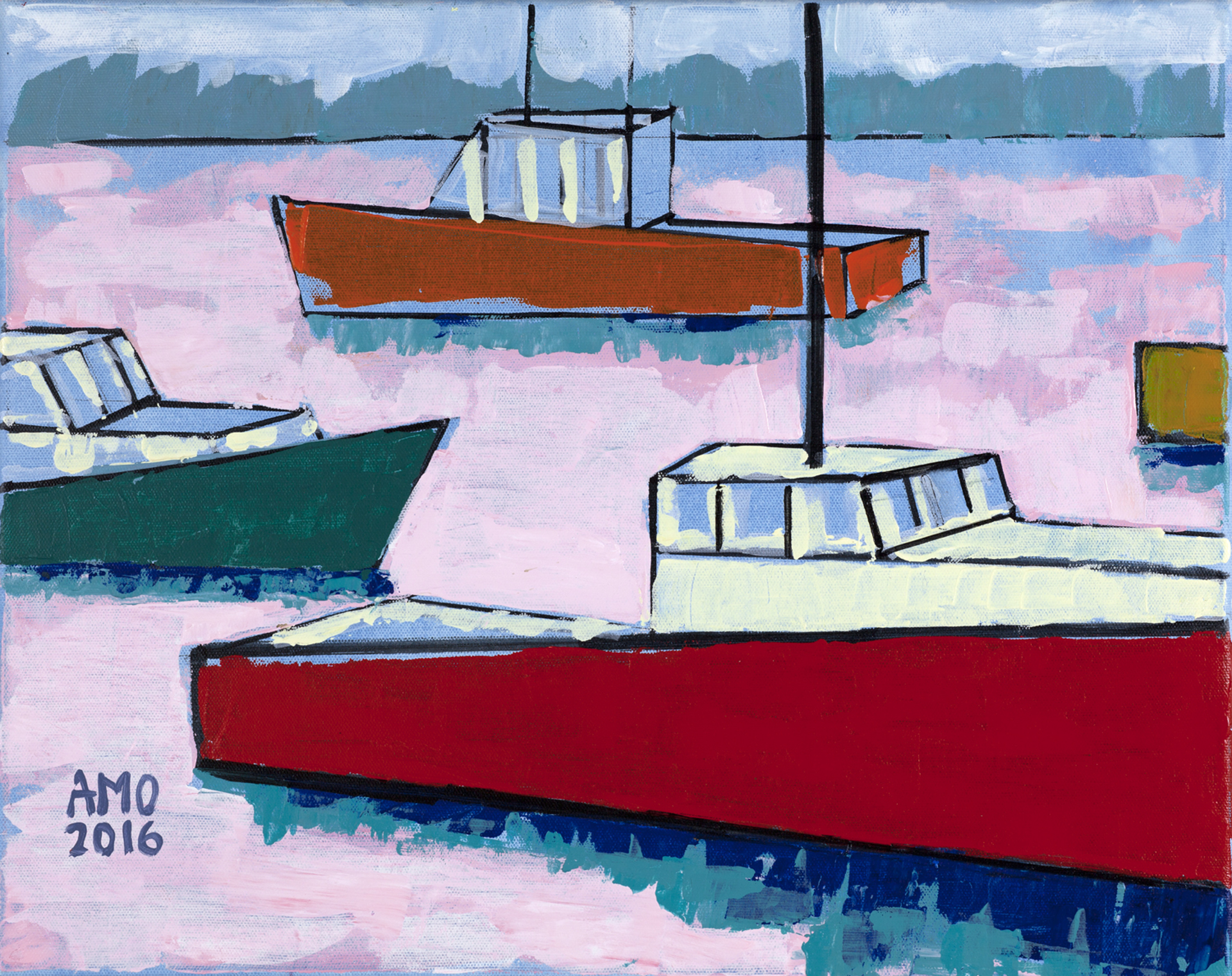 Green Harbor lobster boats- Marshfield, Ma by Ann Marie O'Dowd