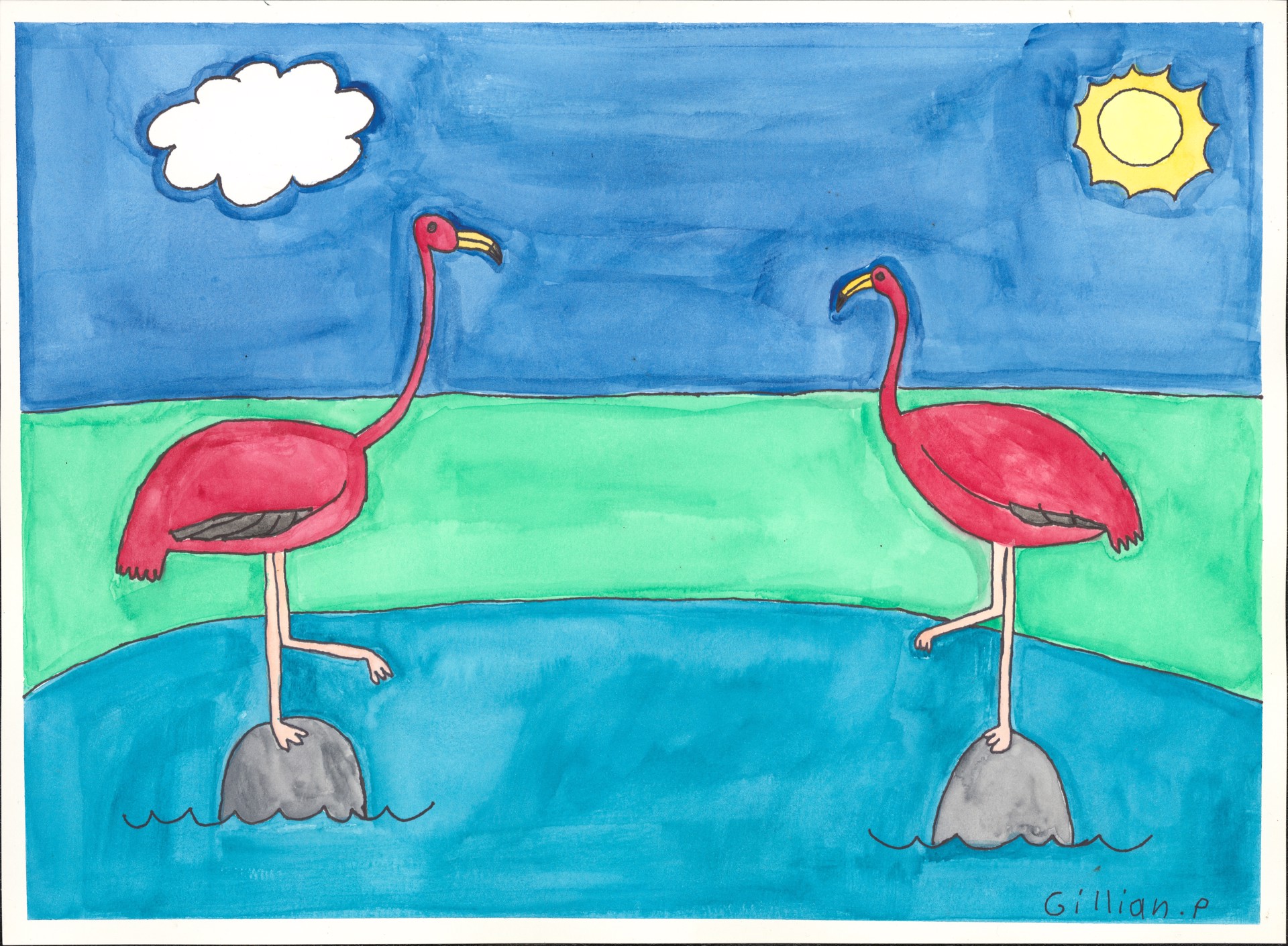 Flamingo Lake by Gillian Patterson